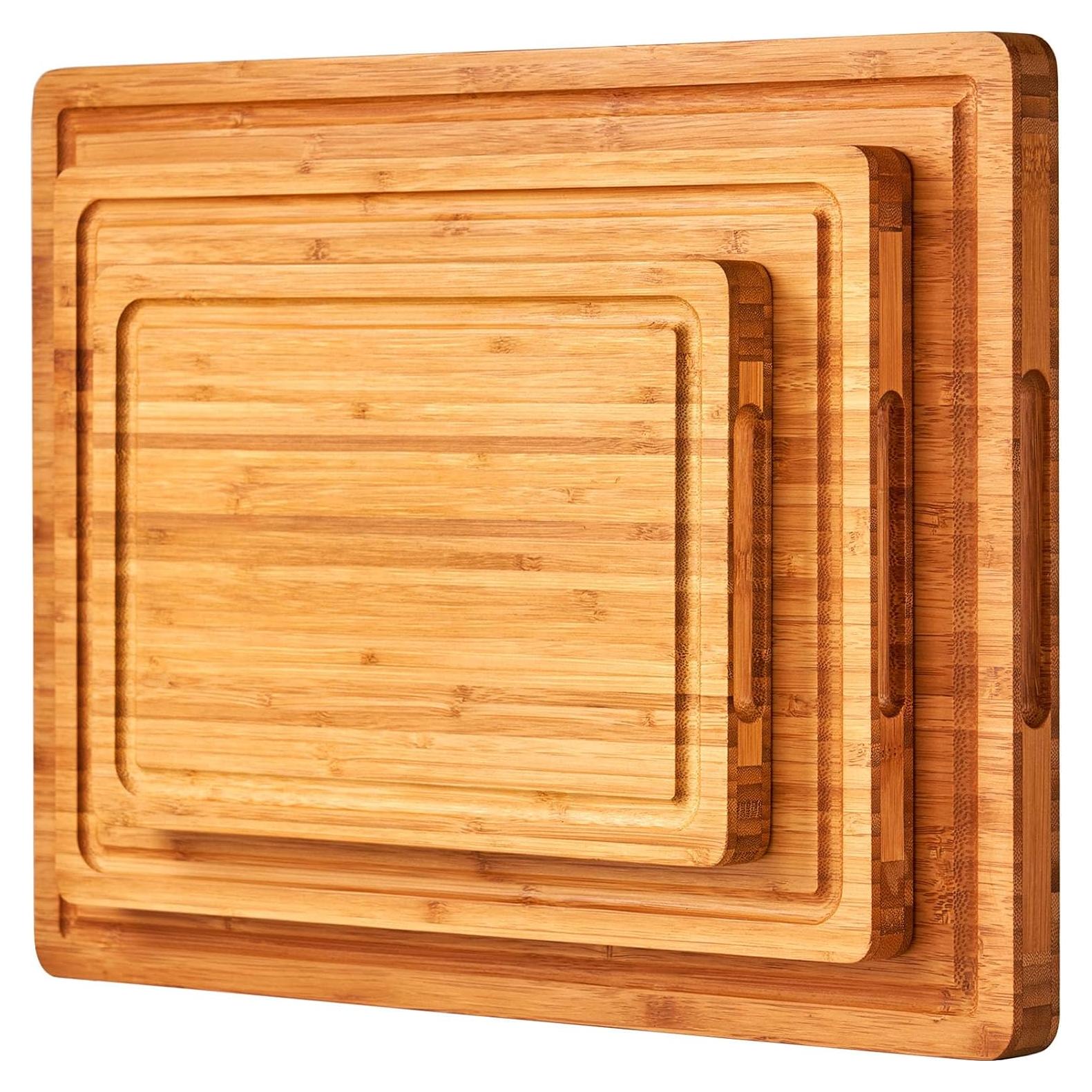 Juego de 3 Tablas de Cortar de Bambú Allsum Extra Gruesas