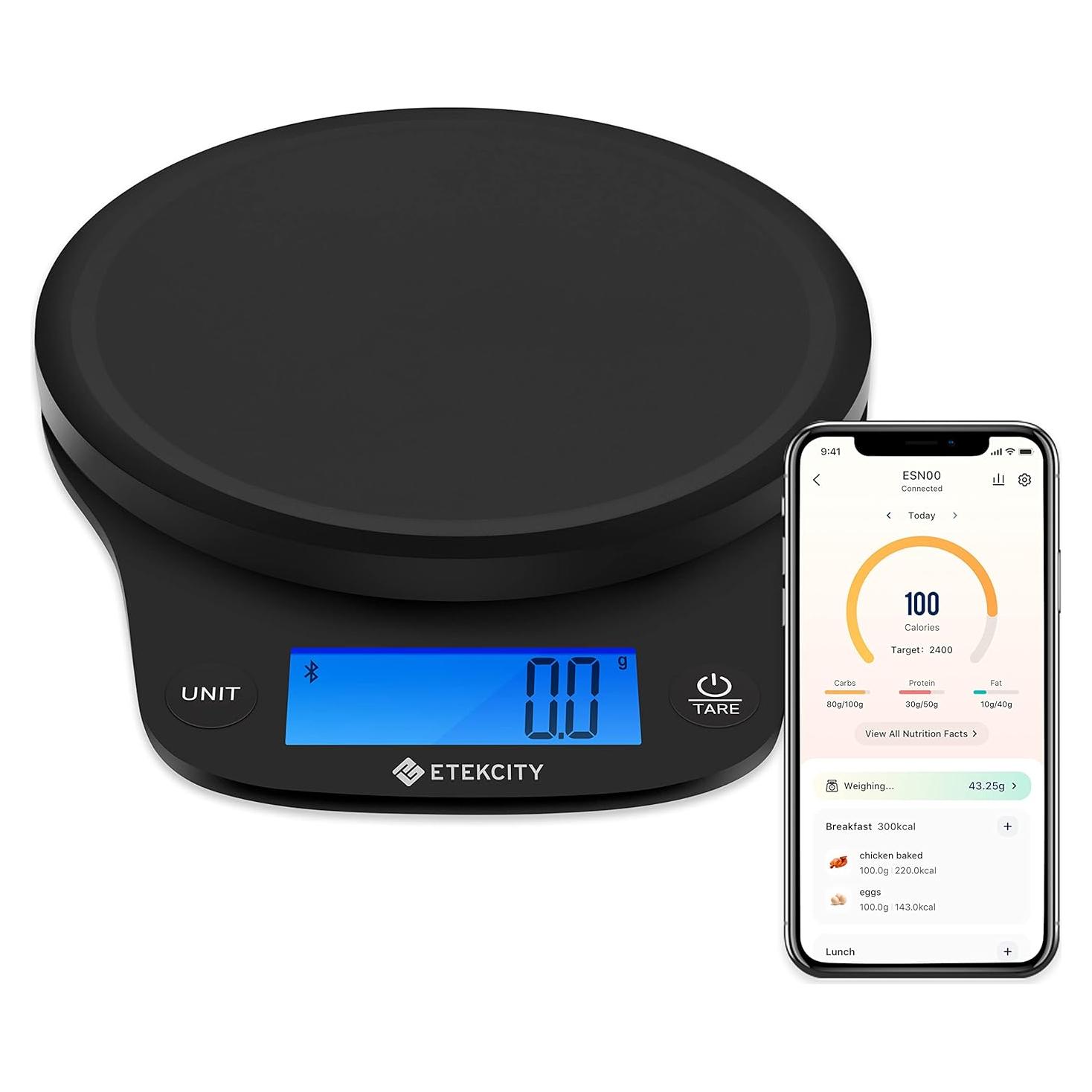 Etekcity Escala de Cocina Inteligente Digital 5000g Bluetooth