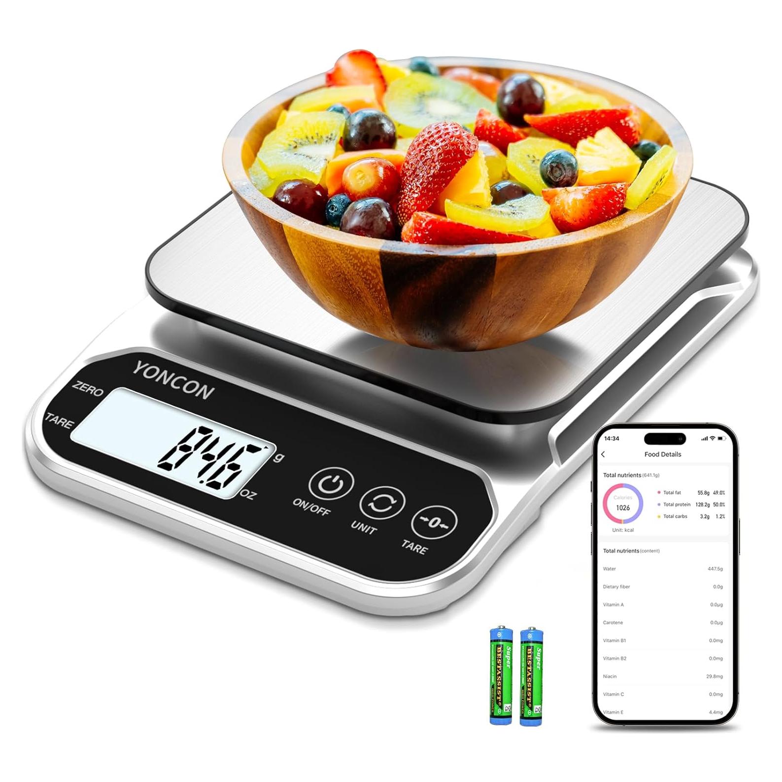 Báscula de Cocina Digital YONCON 3kg/0.1g, Precisa y Función Tara