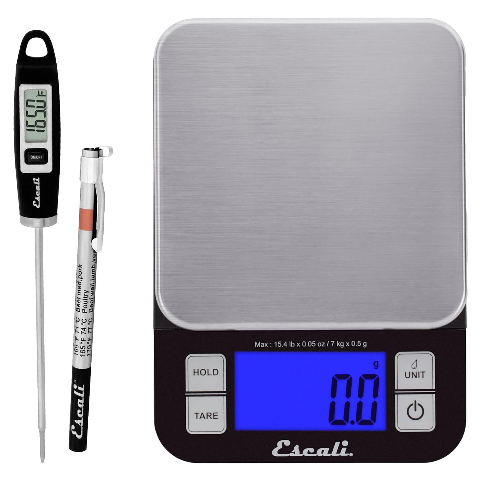 Kit de Balanza Digital Nutro y Termómetro Gourmet Escali