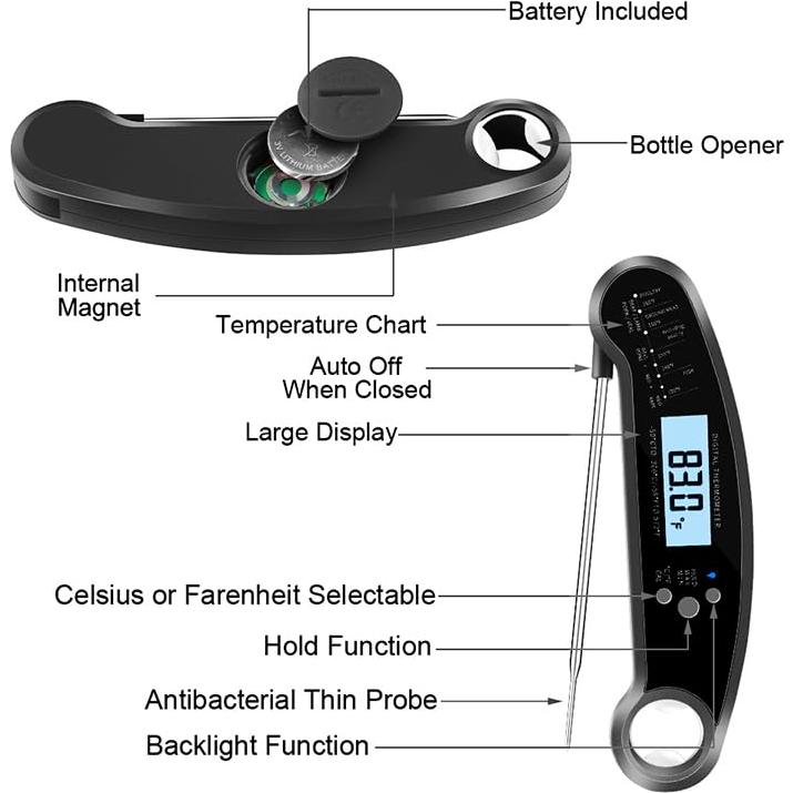 Termómetro Digital de Carne Joeuao FM001 - Lectura Rápida y Precisa
