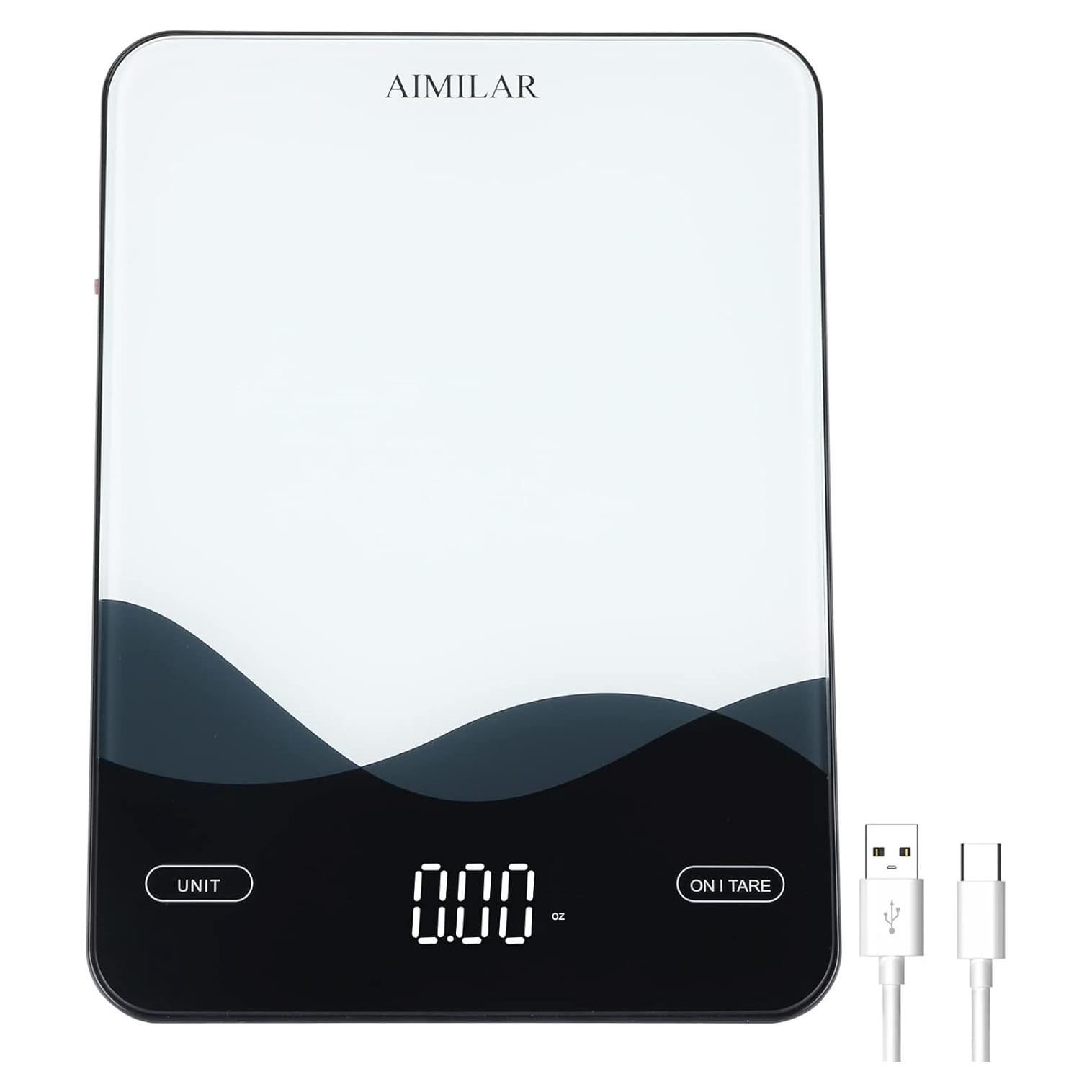 Báscula Digital de Cocina AIMILAR 10kg Pantalla LED USB-C