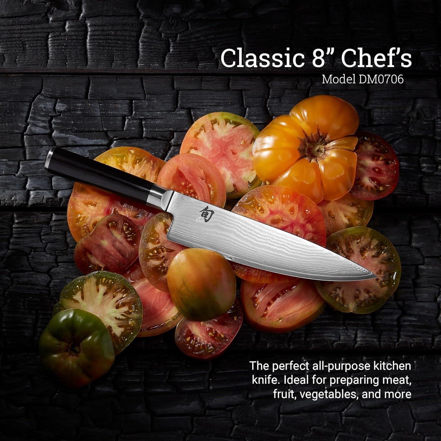 Cuchillo de Chef Shun 20 cm Damasco VG-MAX Negro