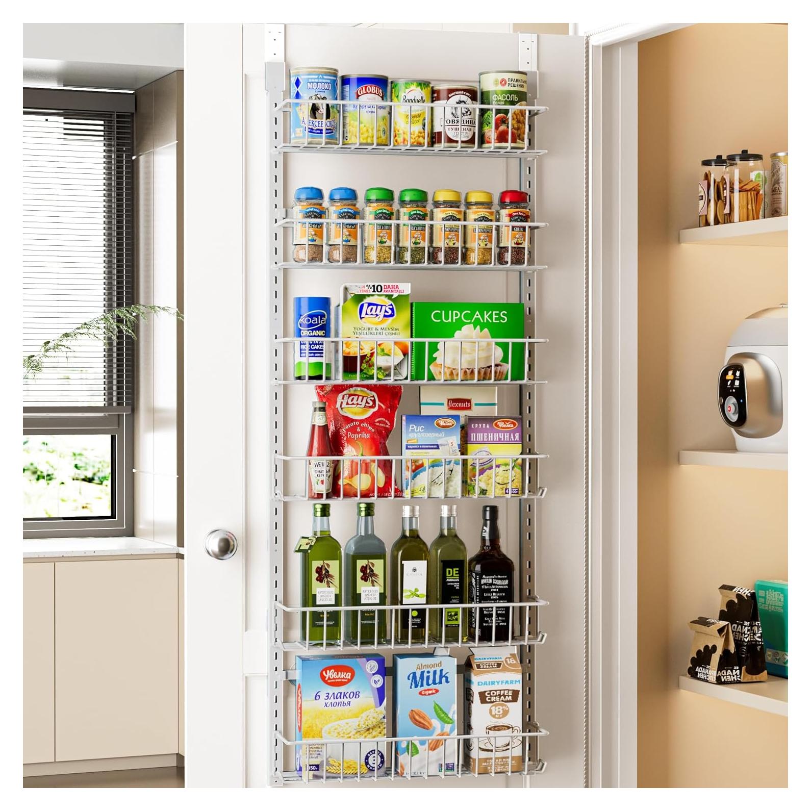 Organizador de Puerta Delamu 6 Niveles Metal Blanco Ajustable