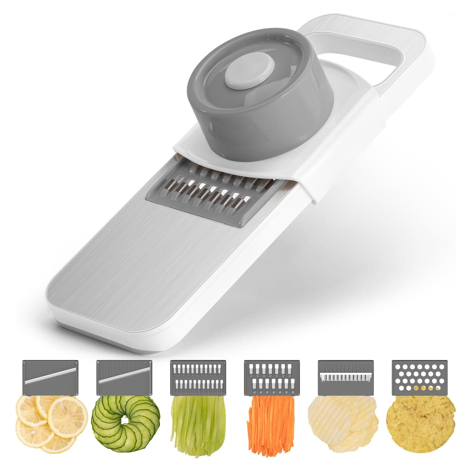 Cortador de Mandolina KEOUKE Acero Inoxidable 6 Cuchillas