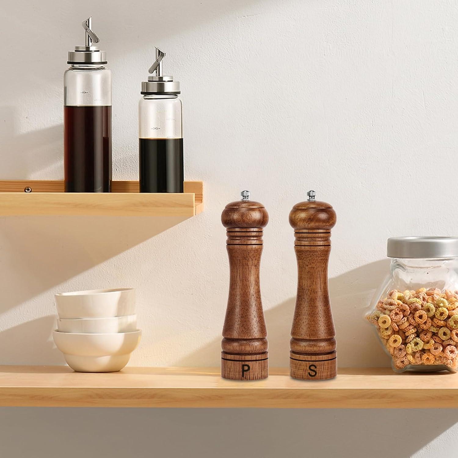 Juego de Molinillos de Sal y Pimienta Haomacro 20.32 cm Madera