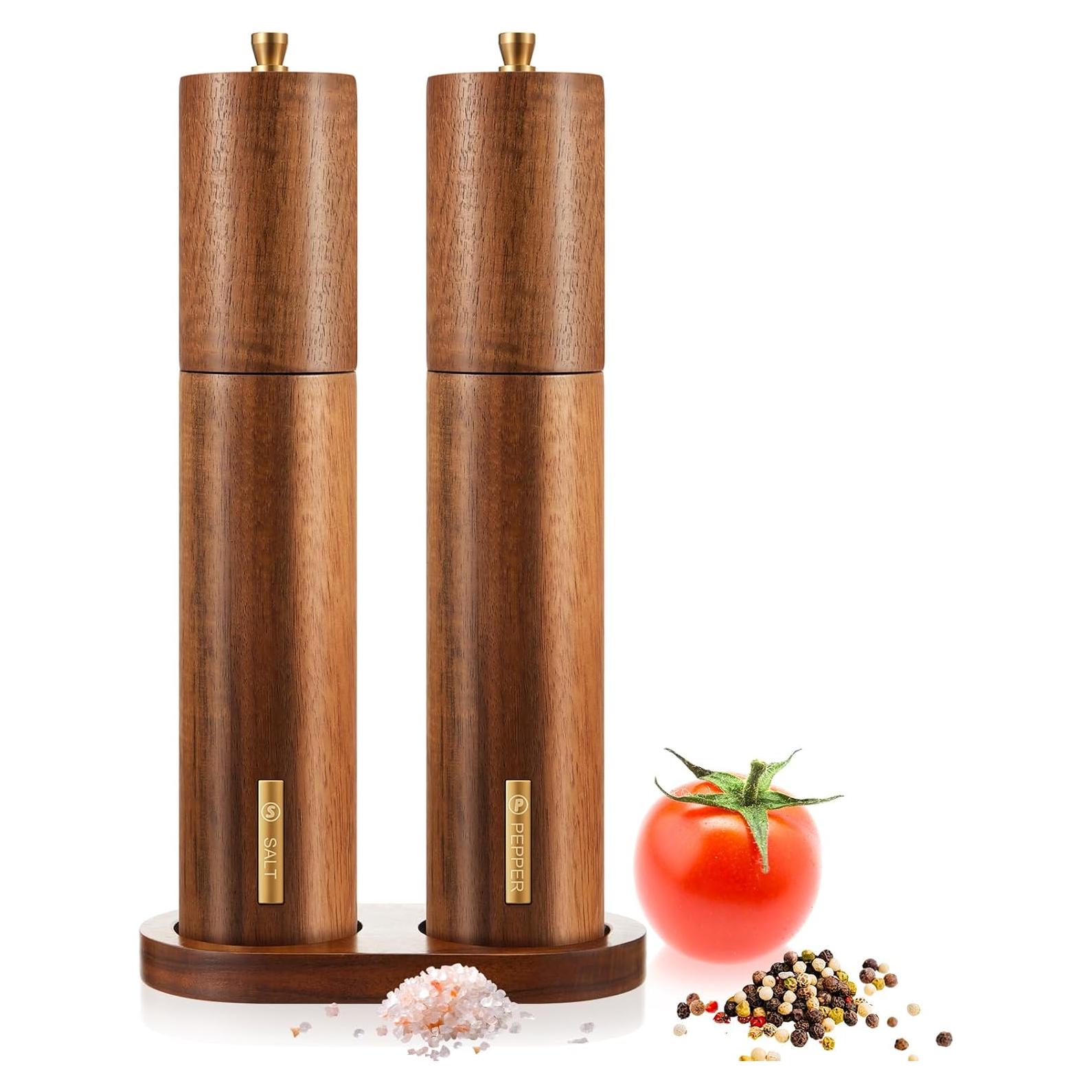 Juego de Molinillos de Sal y Pimienta LOYIM 25.4 cm Madera Acacia