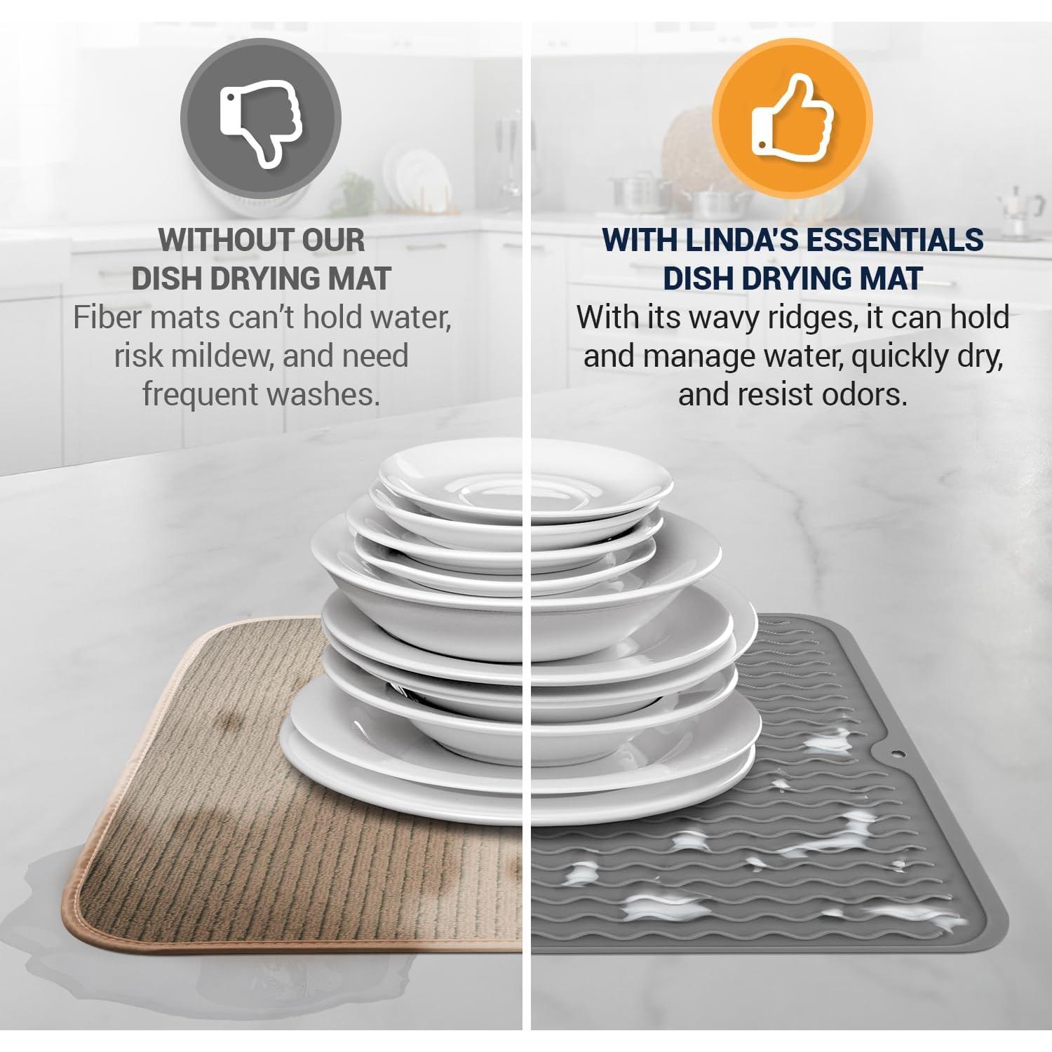 Alfombrilla de Secado de Platos Silicona Linda's Essentials 40.6x30.5cm