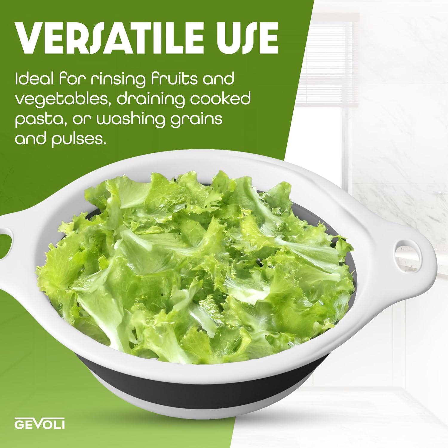 Colador Plegable Gevoli con Base Drenante 34.3x29.2 cm Blanco