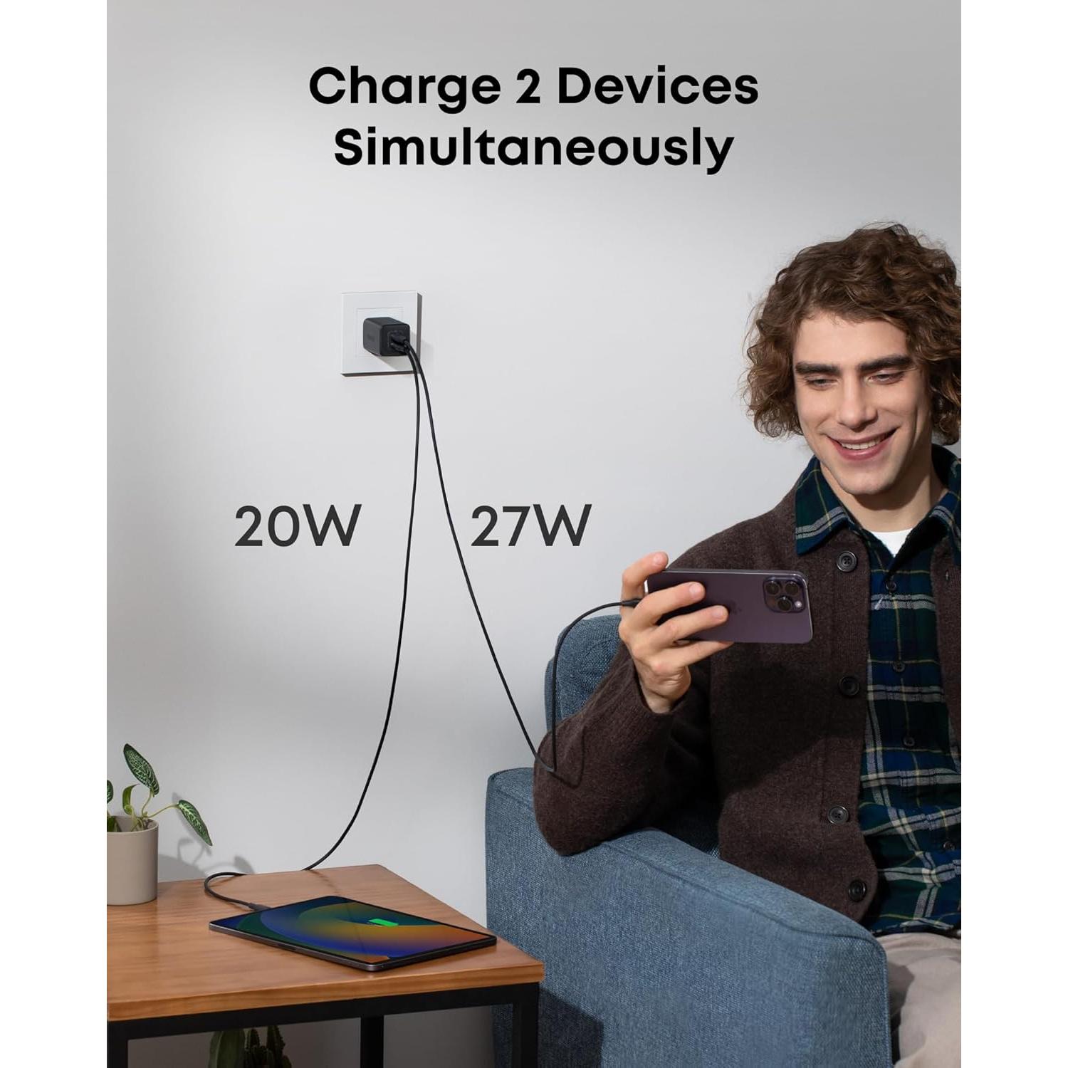 Cargador Anker Nano 3 47W USB-C Plegable para iPhone y MacBook