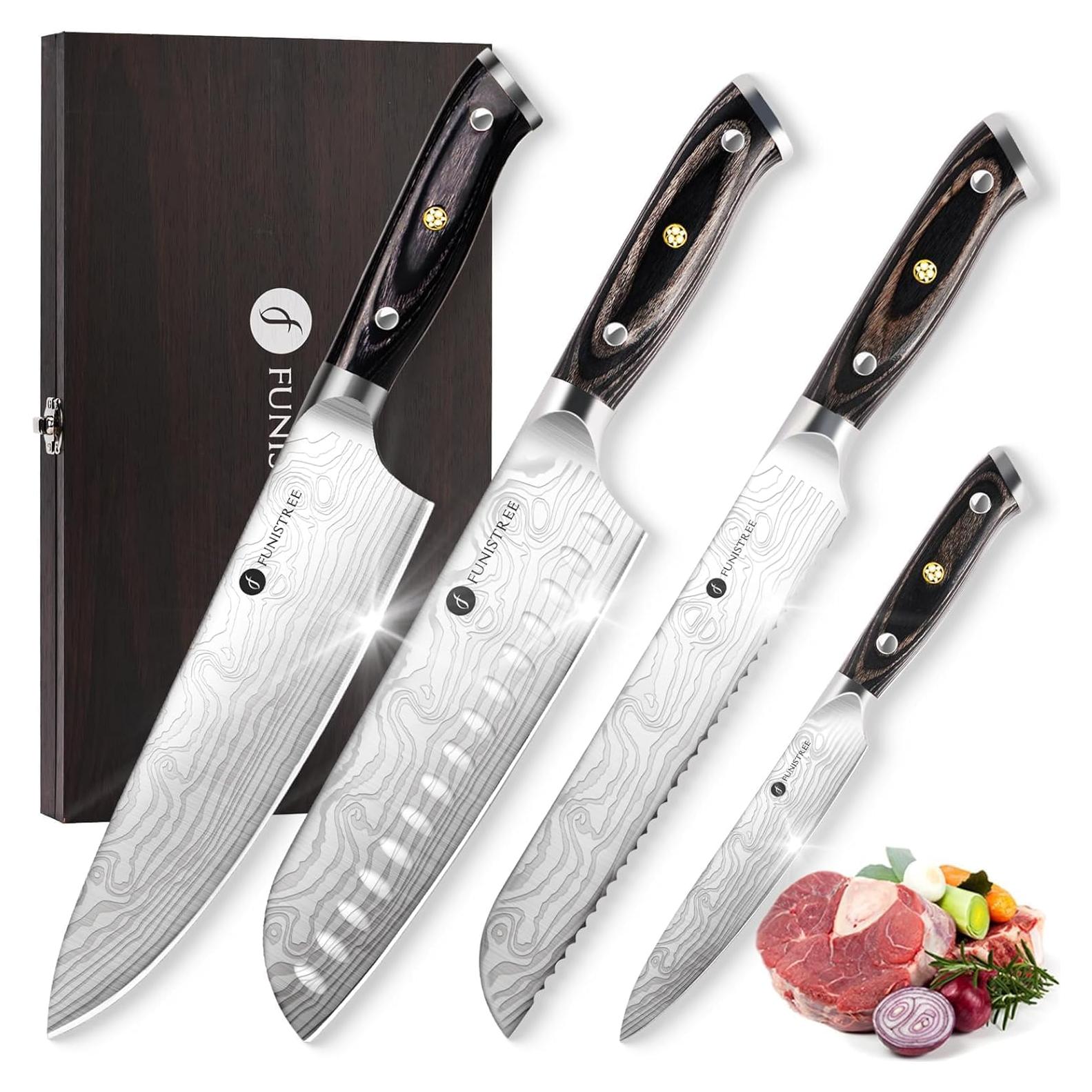 Juego de 4 Cuchillos de Cocina Profesional Funistree