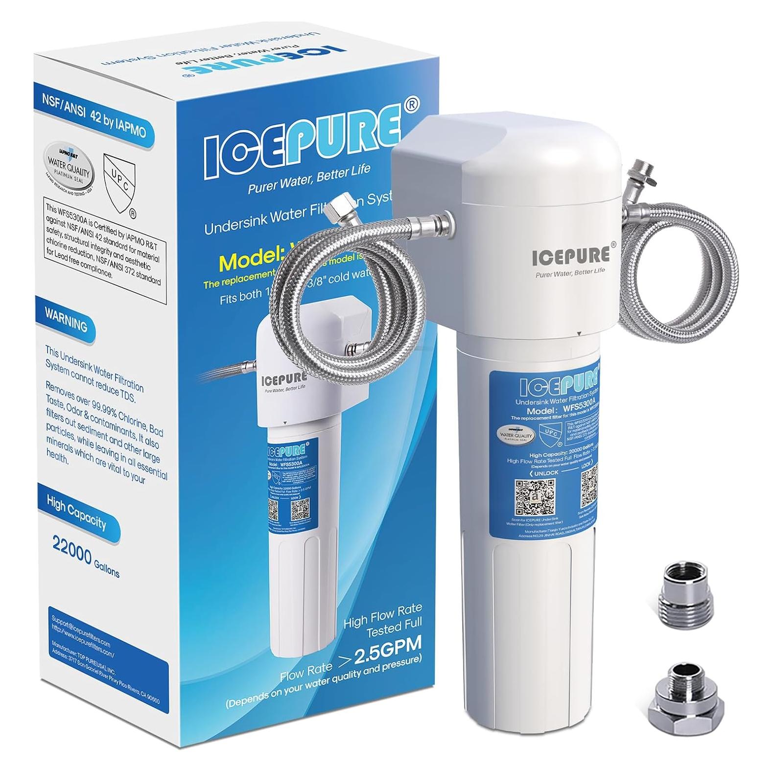 Filtro de Agua Bajo Fregadero ICEPURE WFS5300A 22000L NSF