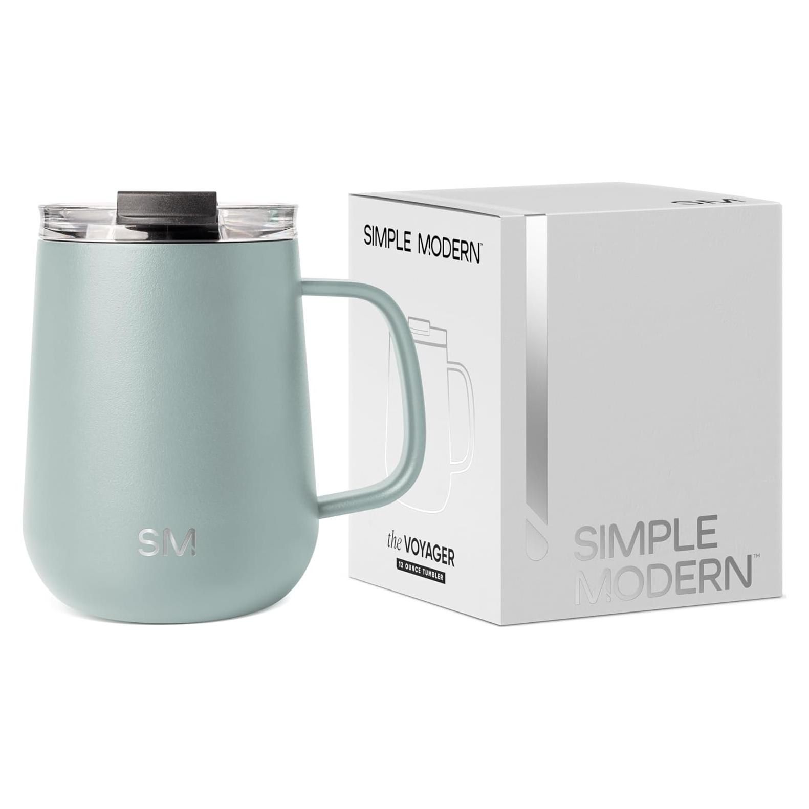 Taza de Viaje Simple Modern 12oz Acero Inoxidable Aislada