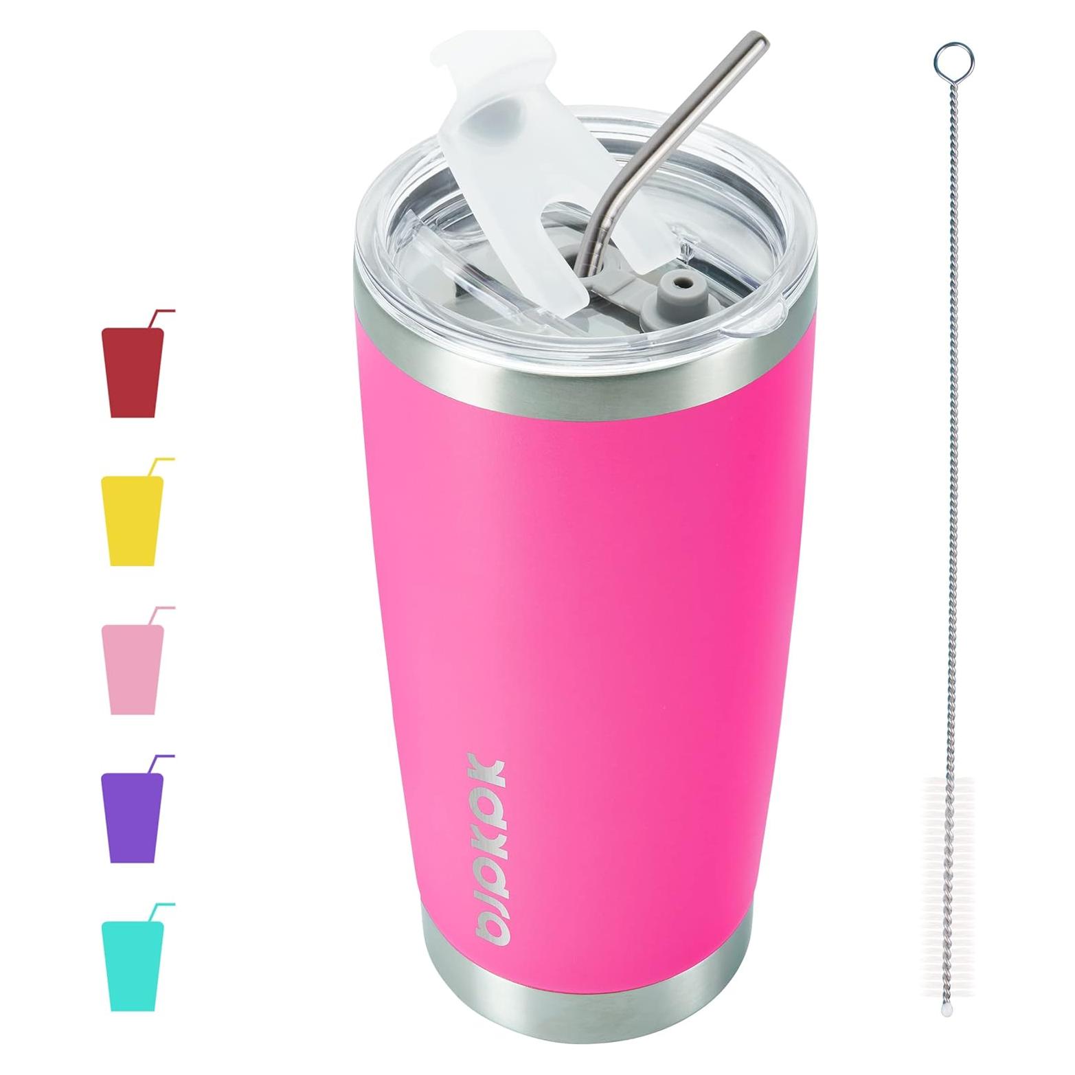 Vaso Aislado BJPKPK 20 oz Acero Inoxidable Rosa con Tapa