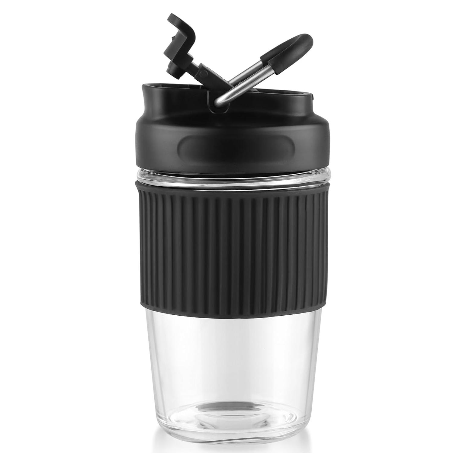 Taza de Vidrio Reutilizable Sivaphe 450 ml Negra a Prueba de Fugas