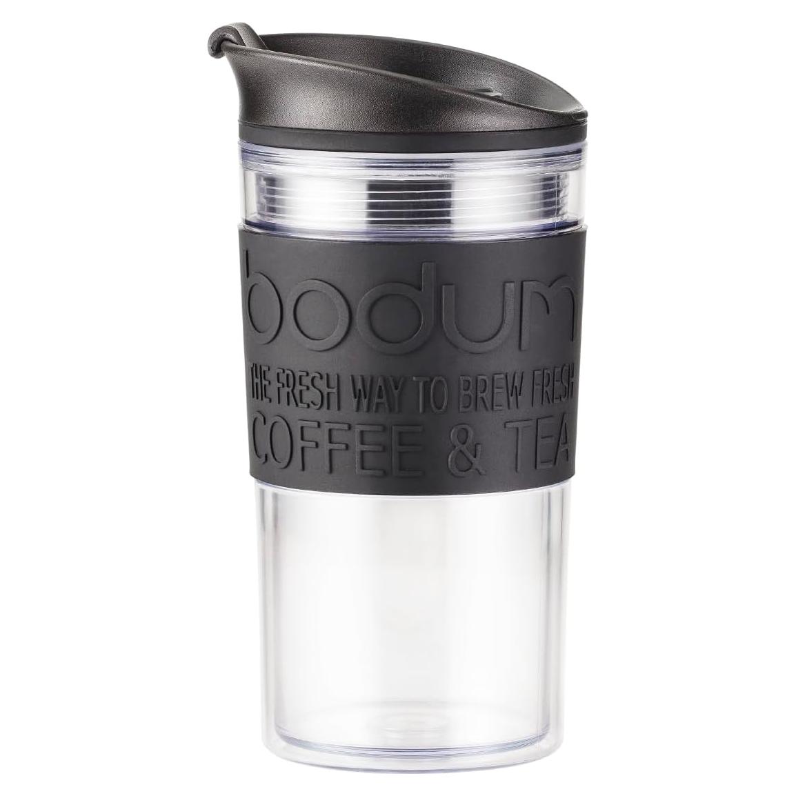 Taza de Viaje Bodum 355ml Aislada Doble Pared con Tapa Negra