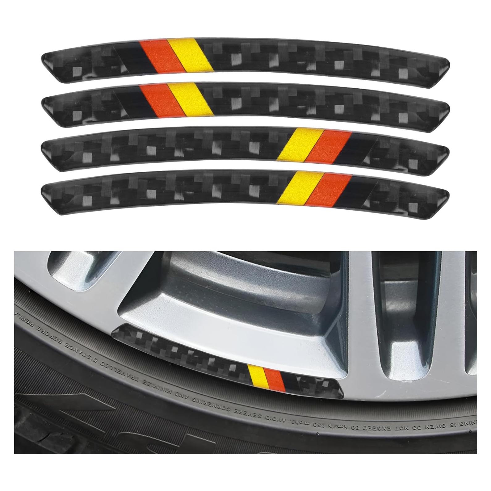 4 Calcomanías de Fibra de Carbono para Ruedas SCUARI 90x8mm