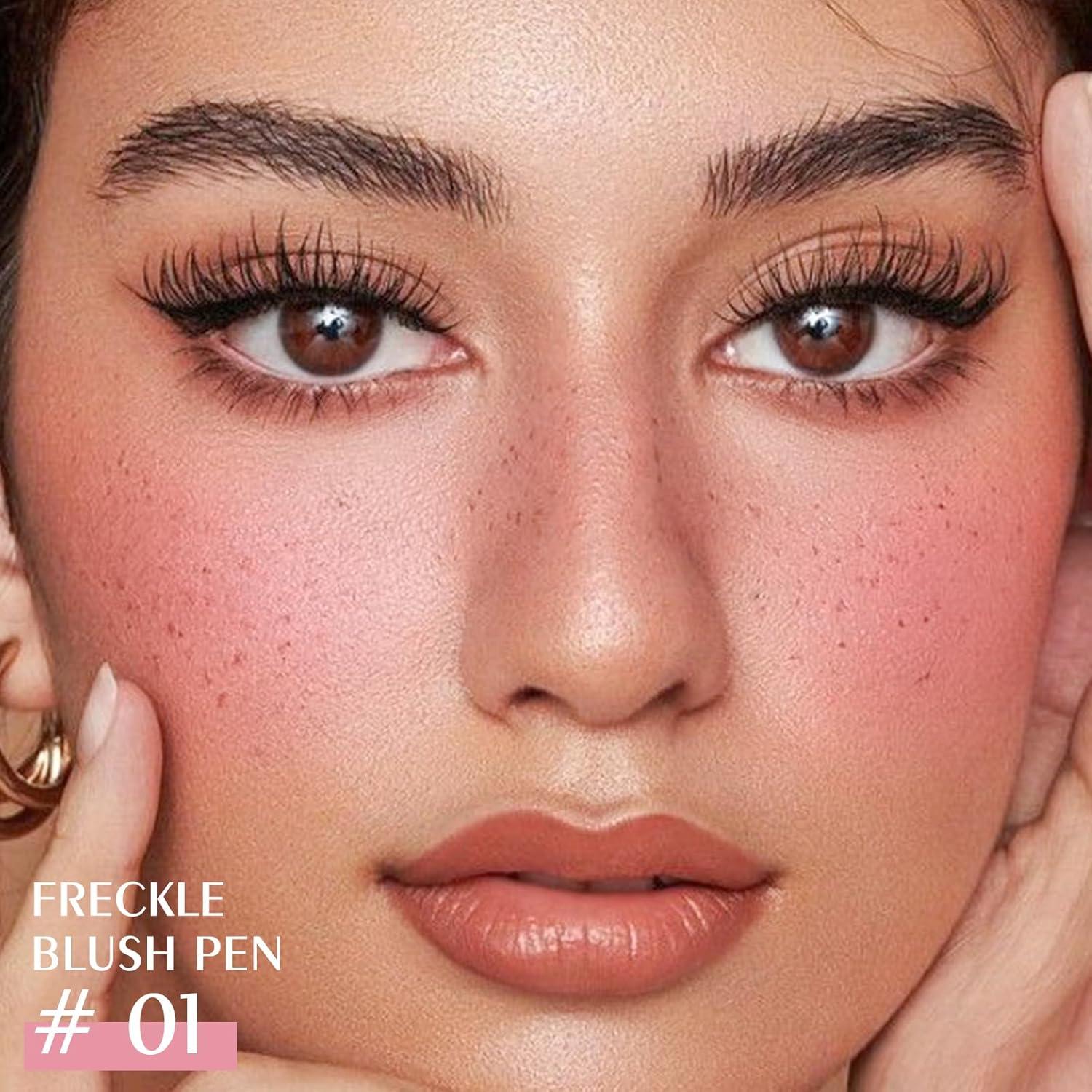 Lápiz de Rubor 2 en 1 FREEORR con Sello de Pecas, 4 Colores