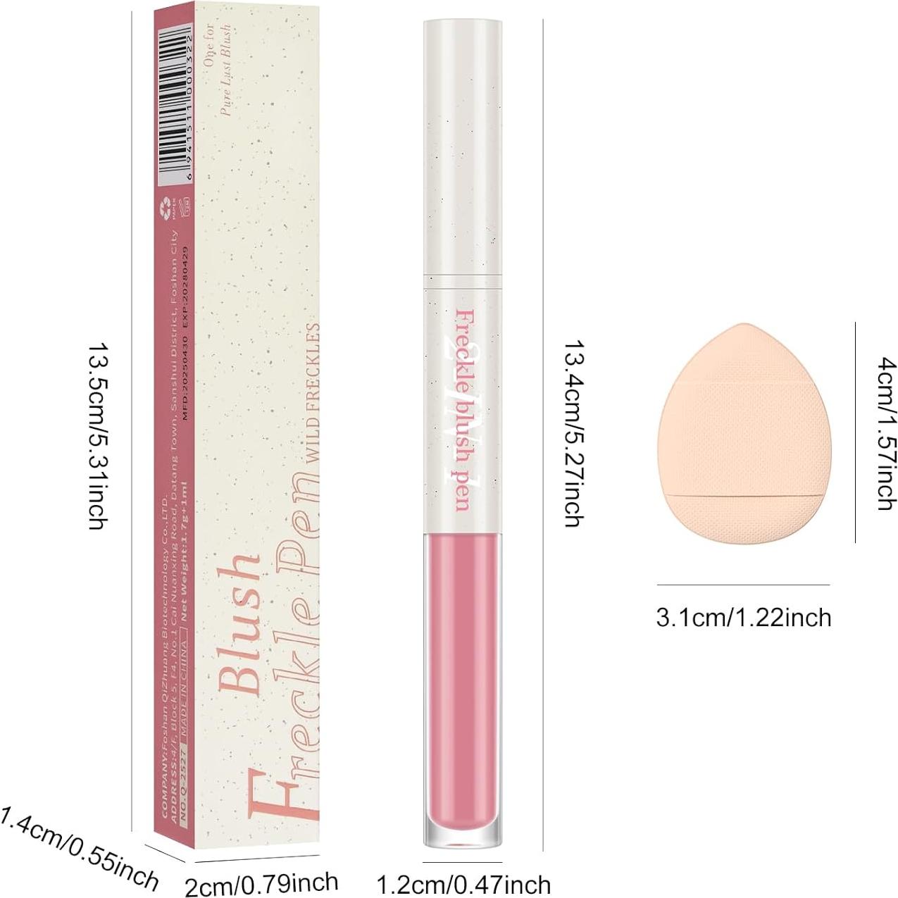 Lápiz de Rubor 2 en 1 FREEORR con Sello de Pecas, 4 Colores