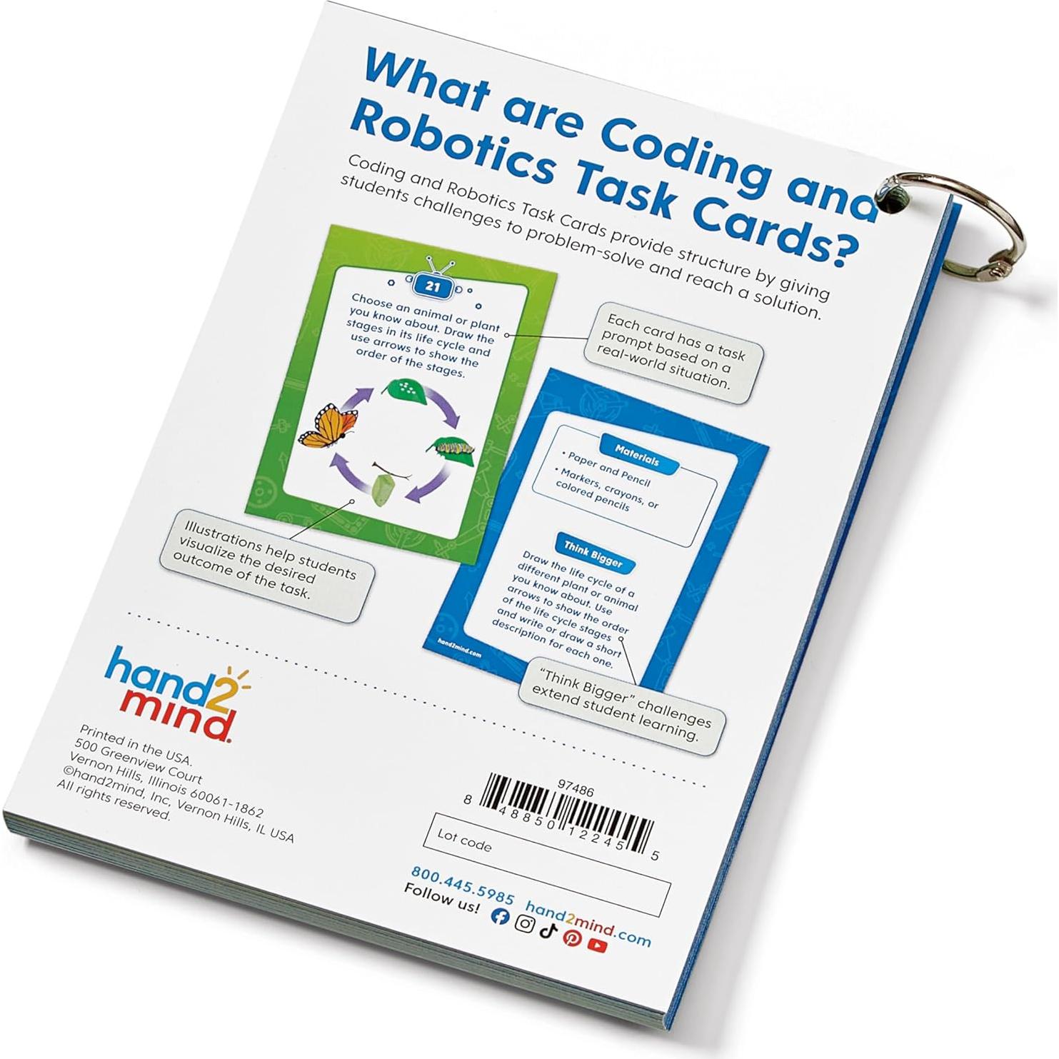 Tarjetas de Tarea de Codificación y Robótica hand2mind - 36 Proyectos STEM