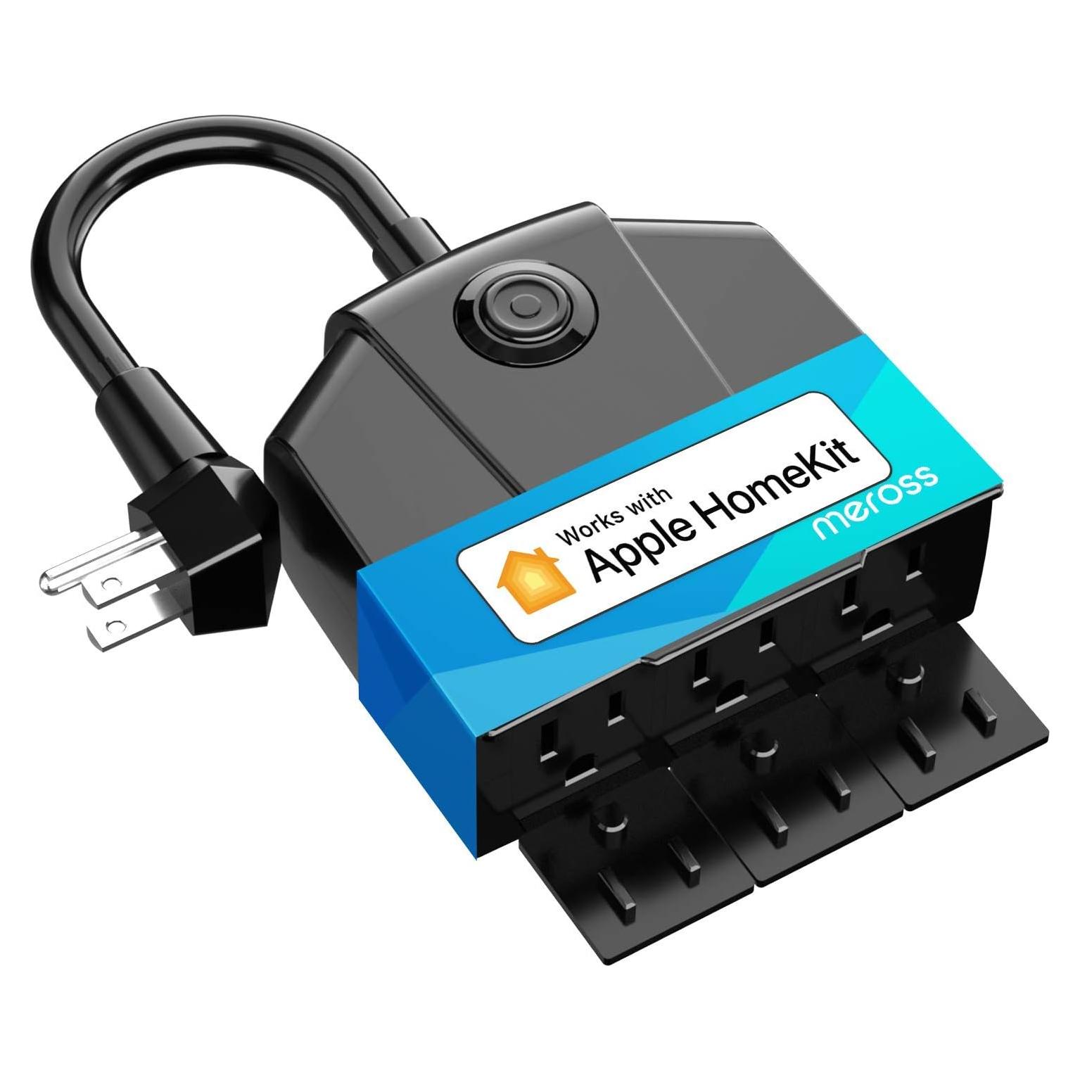 Enchufe Inteligente Meross para Exterior 3 Tomas Control Remoto