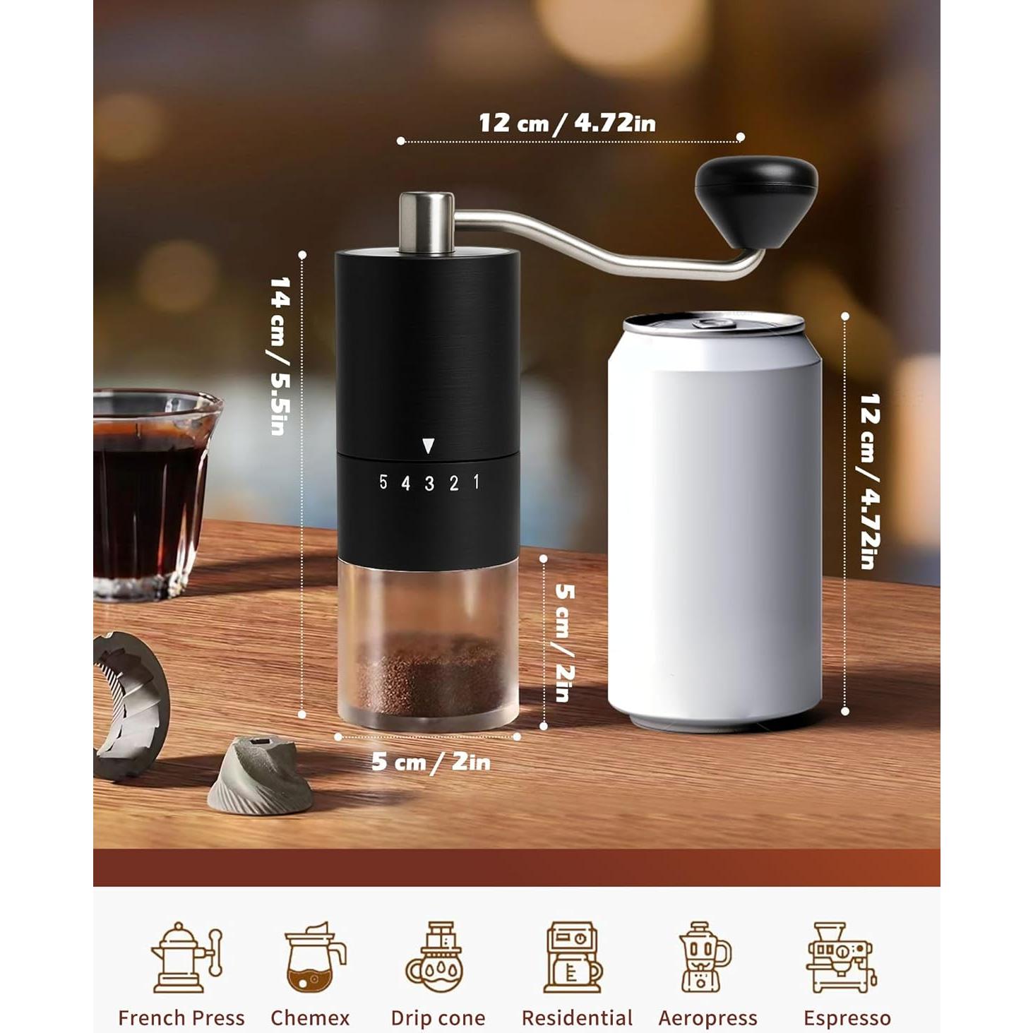 Molino de Café Manual Rsoilch con Muela Cerámica 5 Ajustes