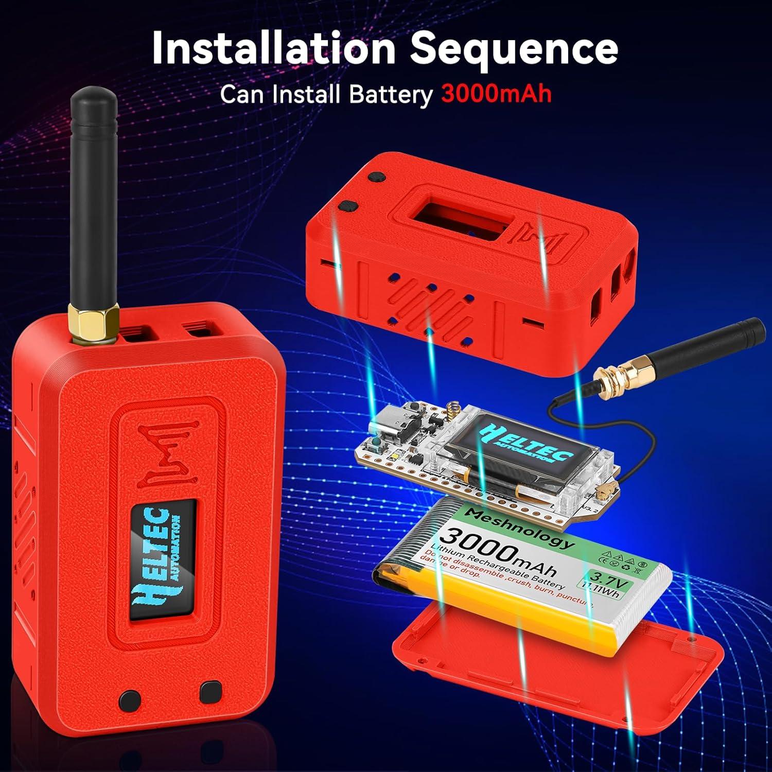 Funda Protectora para Módulo LoRa ESP32 V3 Meshnology Roja