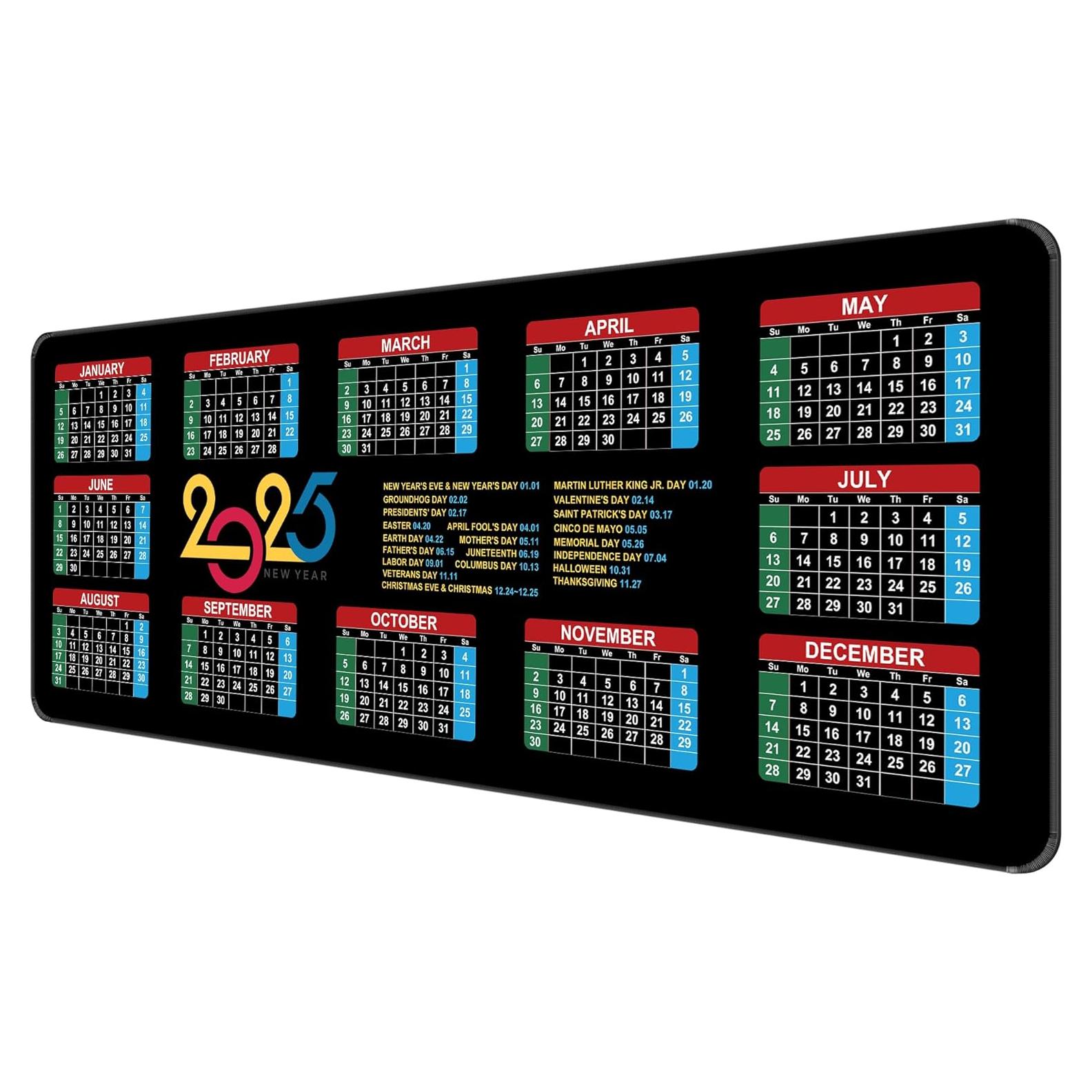 Alfombrilla de Ratón Gaming Dynippy Grande 800x300mm Calendario 2025