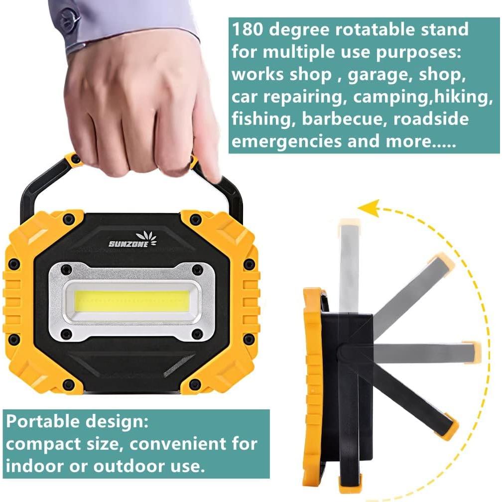 Luz de Trabajo LED Portátil Sunzone 750 Lúmenes Amarillo