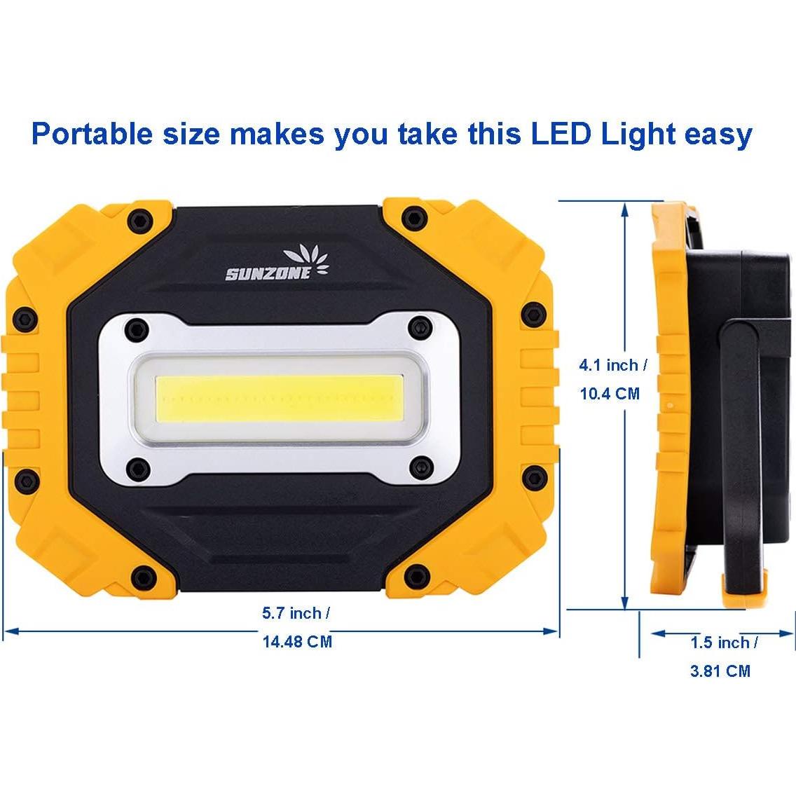 Luz de Trabajo LED Portátil Sunzone 750 Lúmenes Amarillo