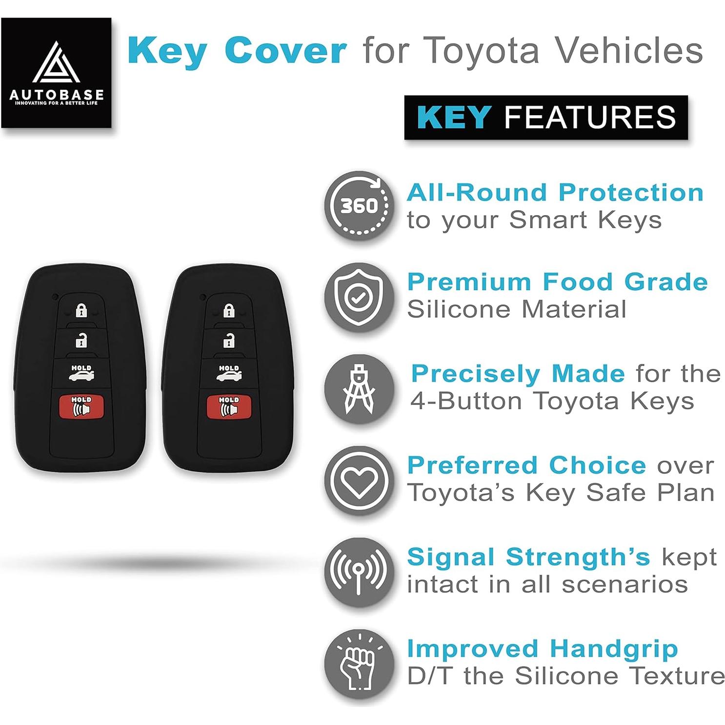 Cubierta de Llave de Silicona Autobase para Toyota 4 Botones