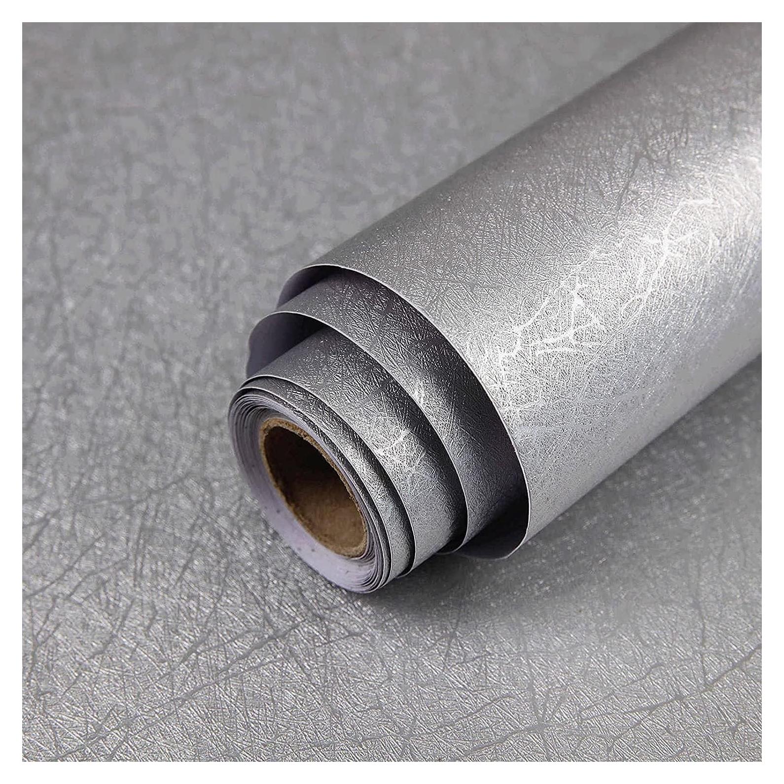 Papel Tapiz Autoadhesivo Abyssaly Gris Plateado 30x200 cm