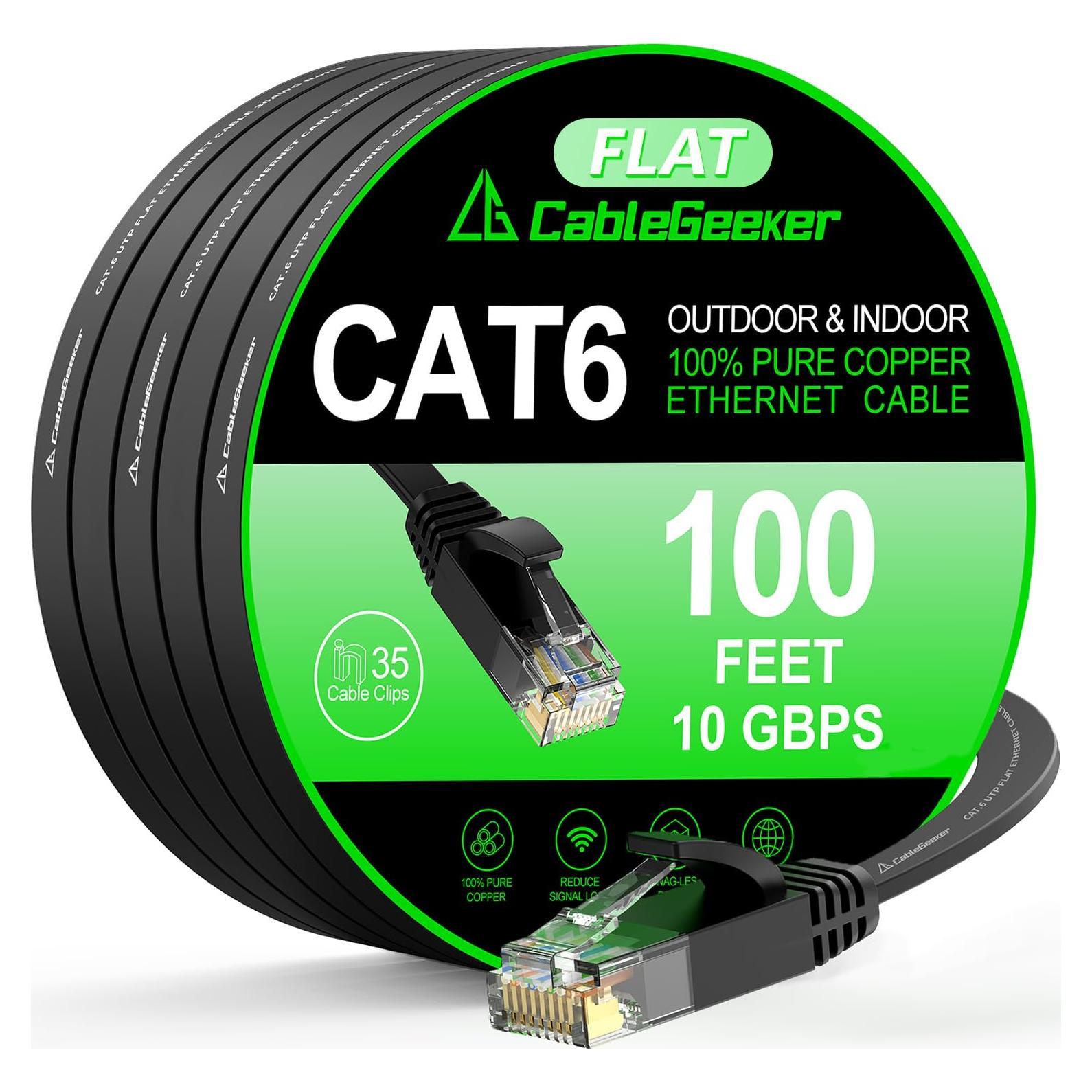 Cable Ethernet Cat 6 30.48 m CableGeeker Alta Velocidad 10Gbps