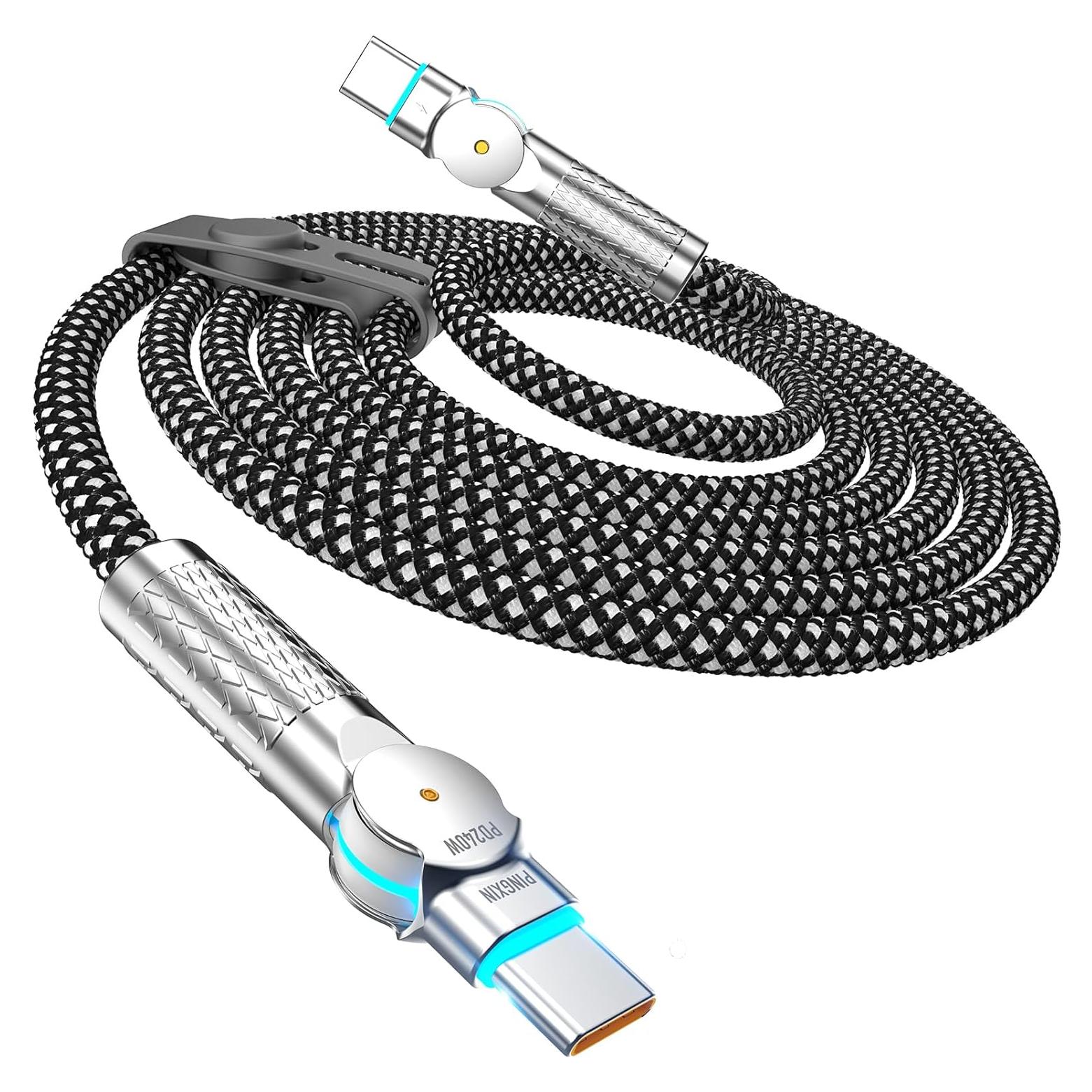 Cable USB C a USB C 3.05m 240W Trenzado con Rotación 180°