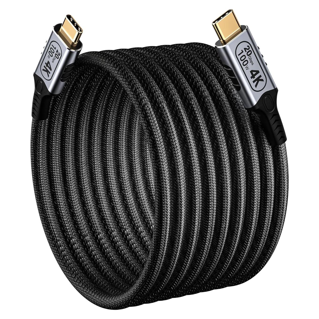 Cable USB-C a USB-C 6m 20Gbps 4K@60Hz Carga Rápida 100W BAWIOFIAU