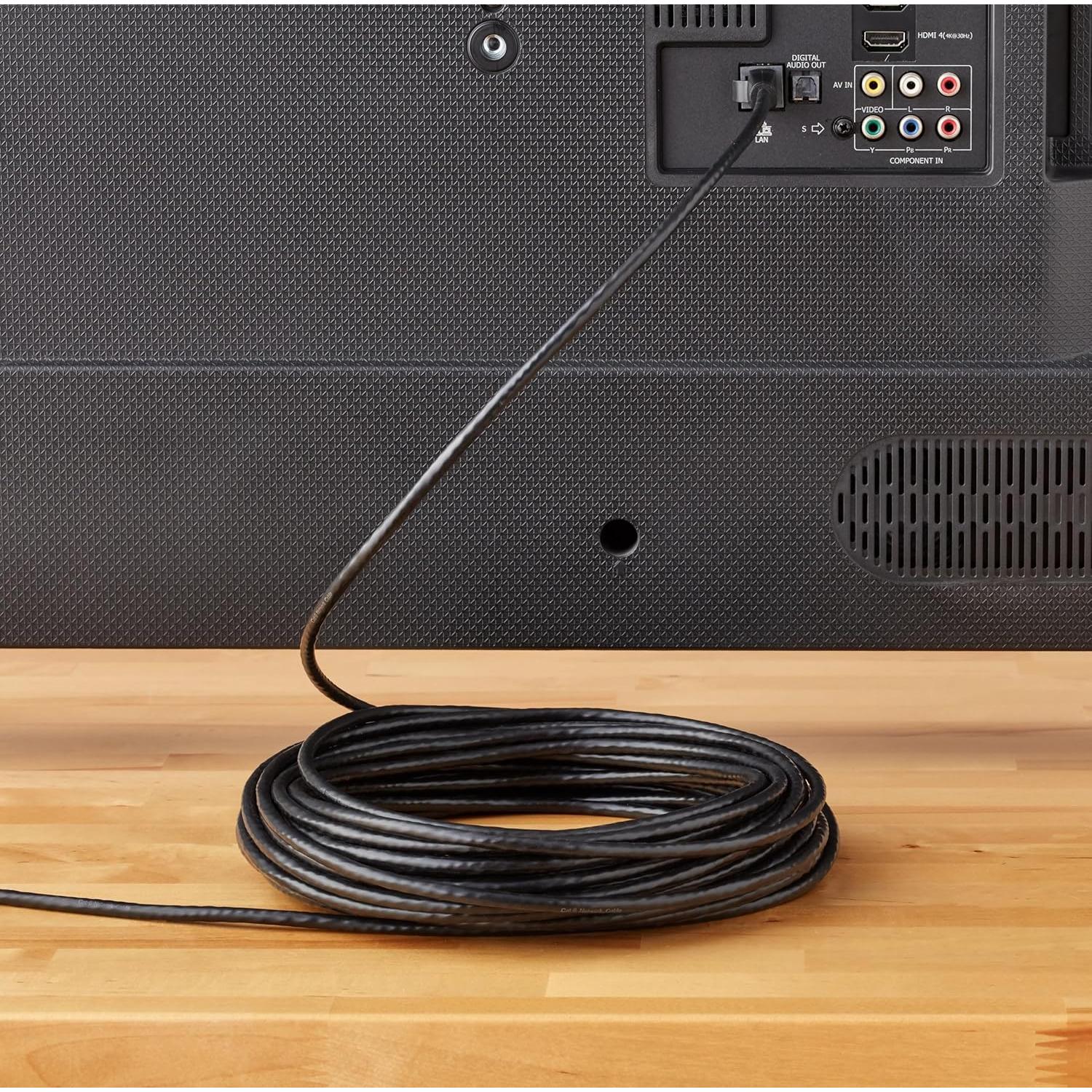 Cable Ethernet RJ45 Cat-6 Amazon Basics 15.2m 1Gbps Negro