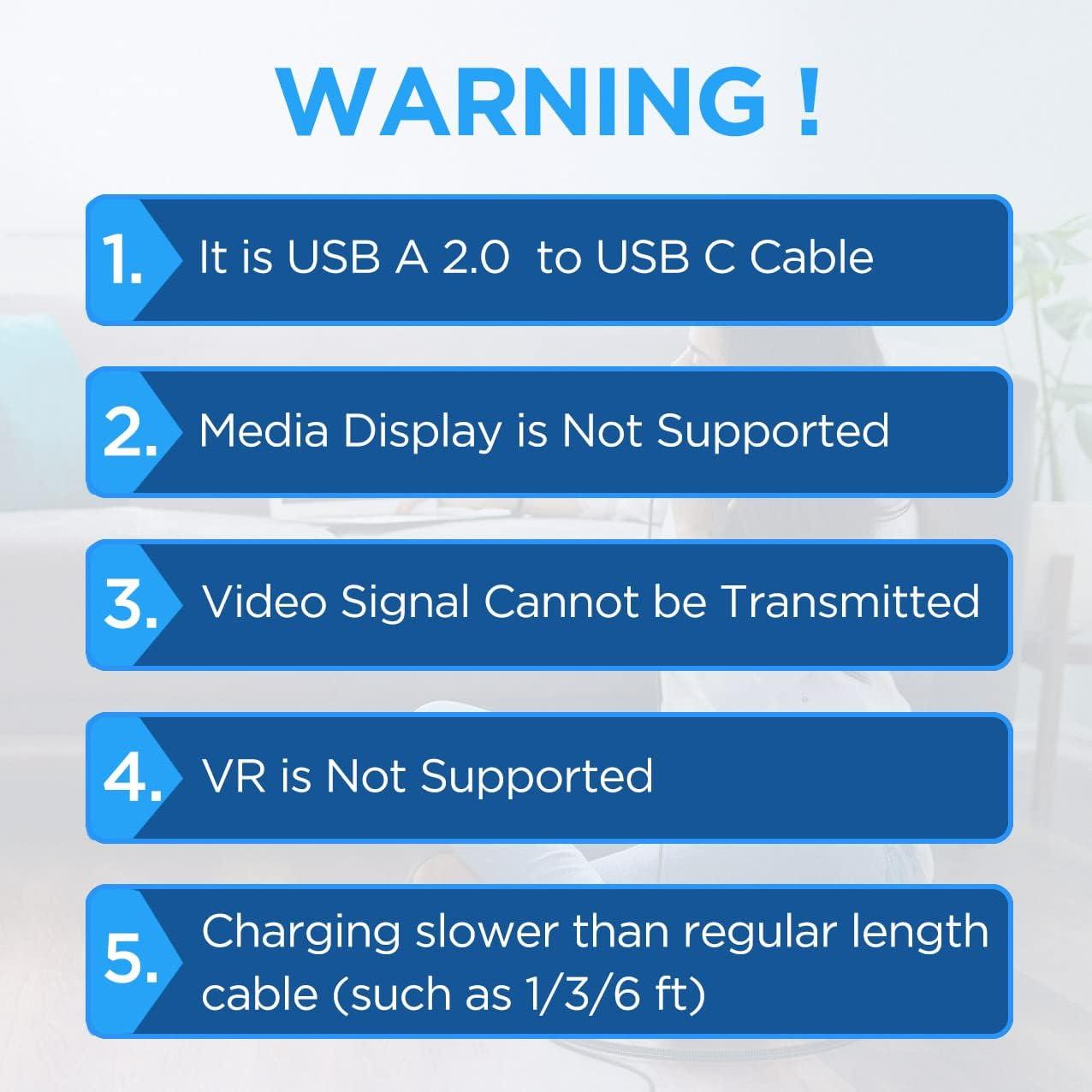 Cable USB A a USB C 6m etguuds Rojo Carga Rápida Trenzado