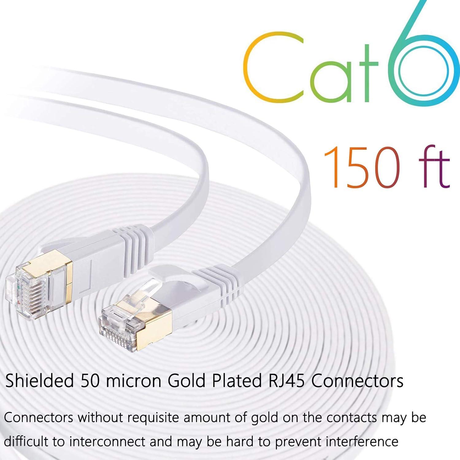 Cable Ethernet Cat 6 Comtelek 45m Plano RJ45 Alta Velocidad