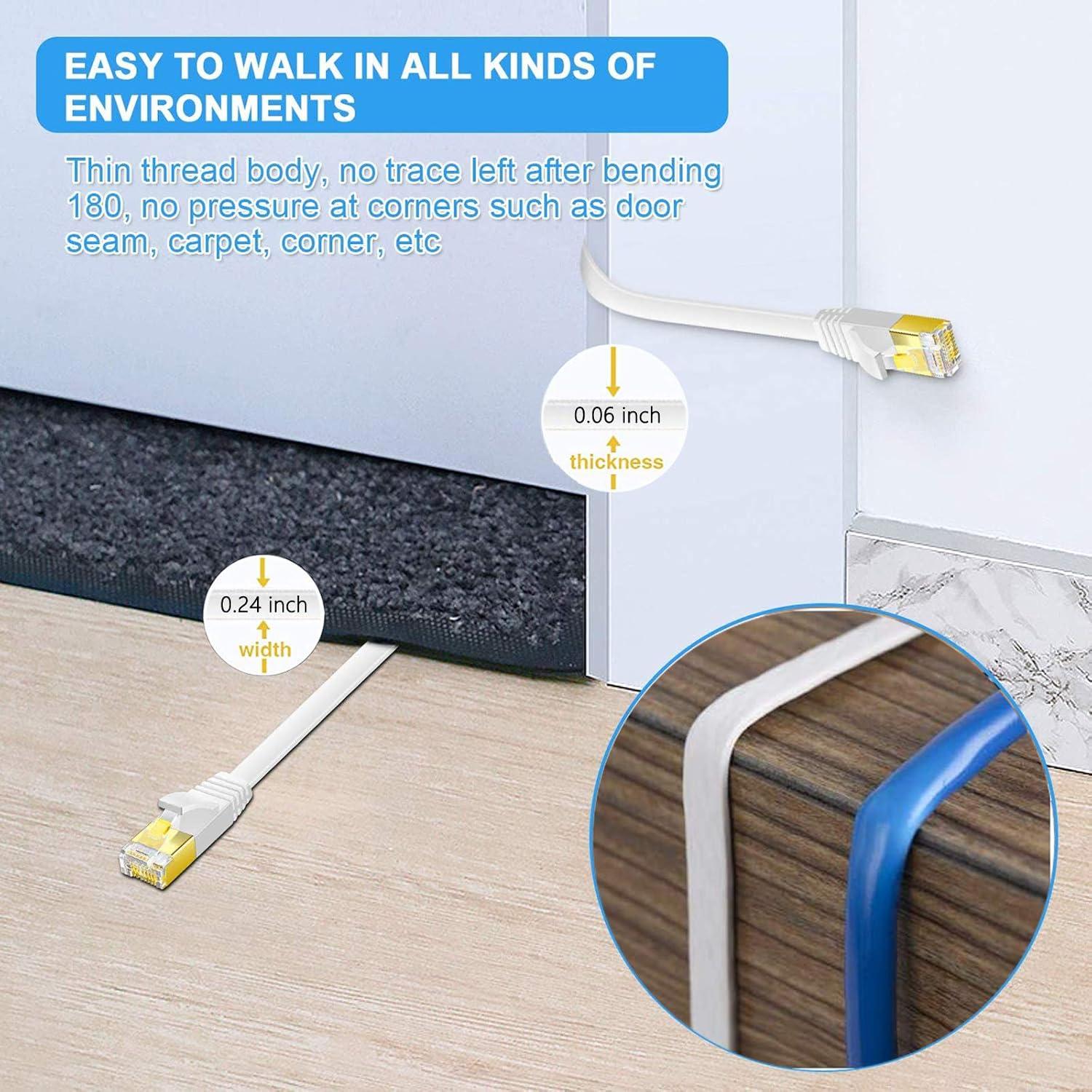 Cable Ethernet Cat 6 Comtelek 45m Plano RJ45 Alta Velocidad