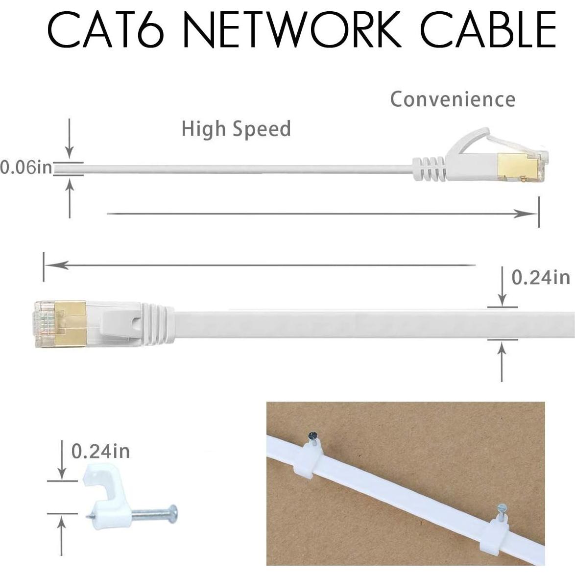 Cable Ethernet Cat 6 Comtelek 45m Plano RJ45 Alta Velocidad