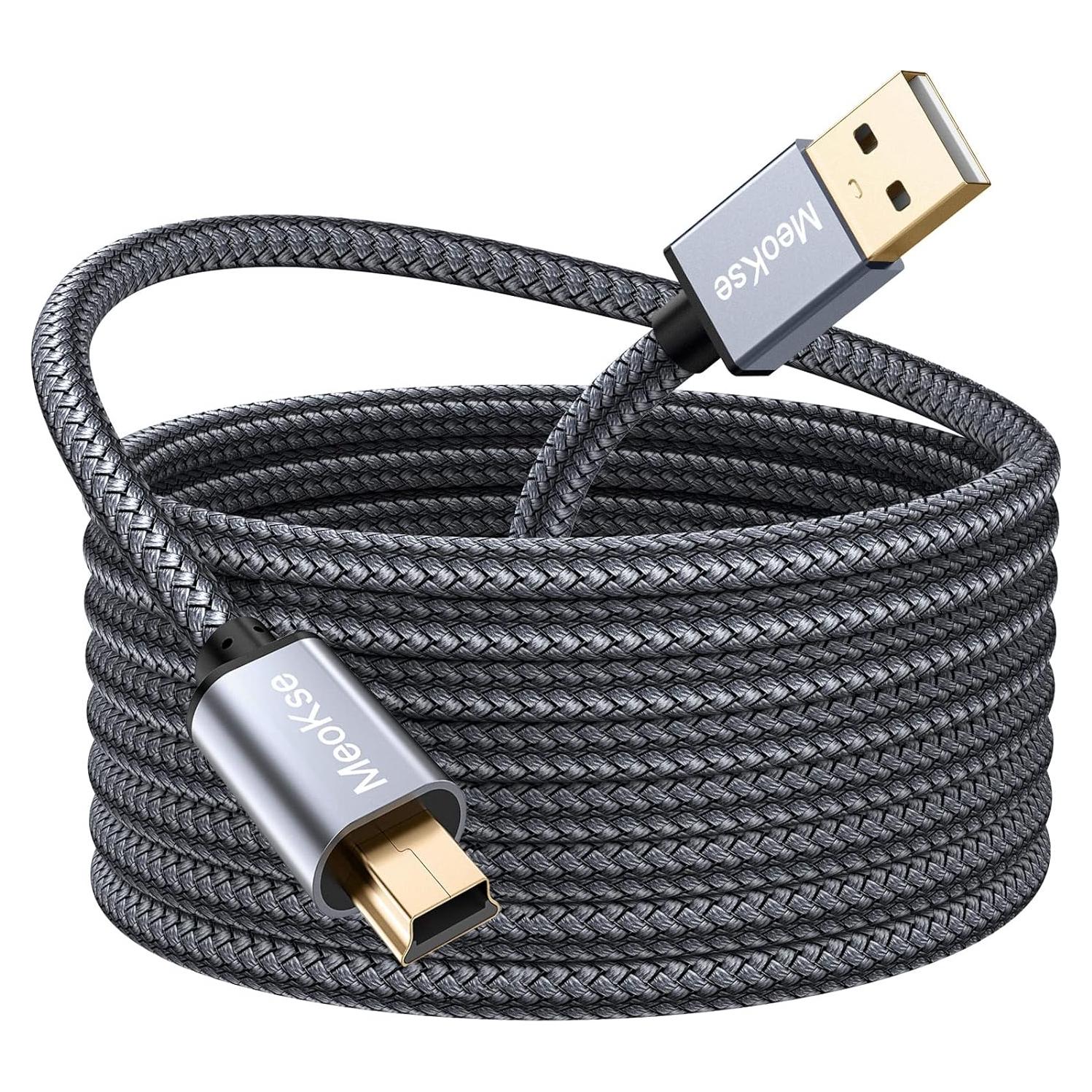 Cable USB 2.0 Meokse Mini B 6M Alta Velocidad 480Mbps