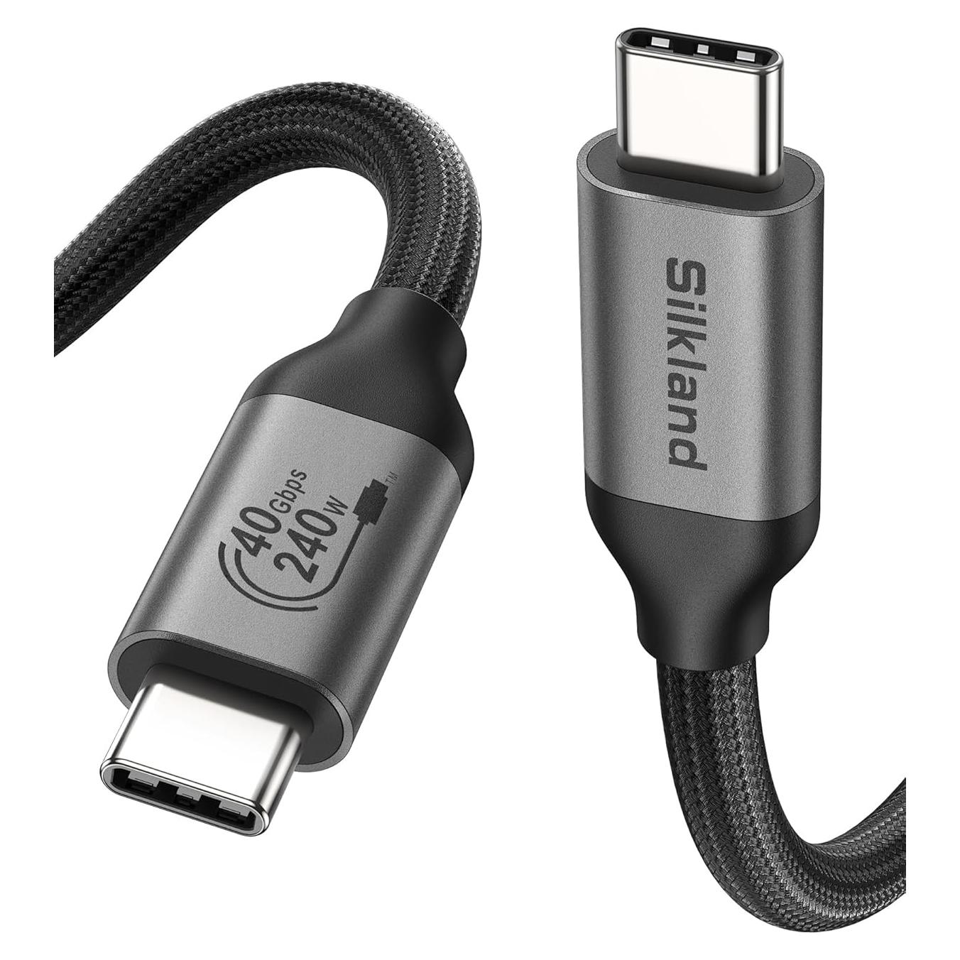 Cable Thunderbolt 4 Silkland 10FT (3M) 40Gbps 240W 8K