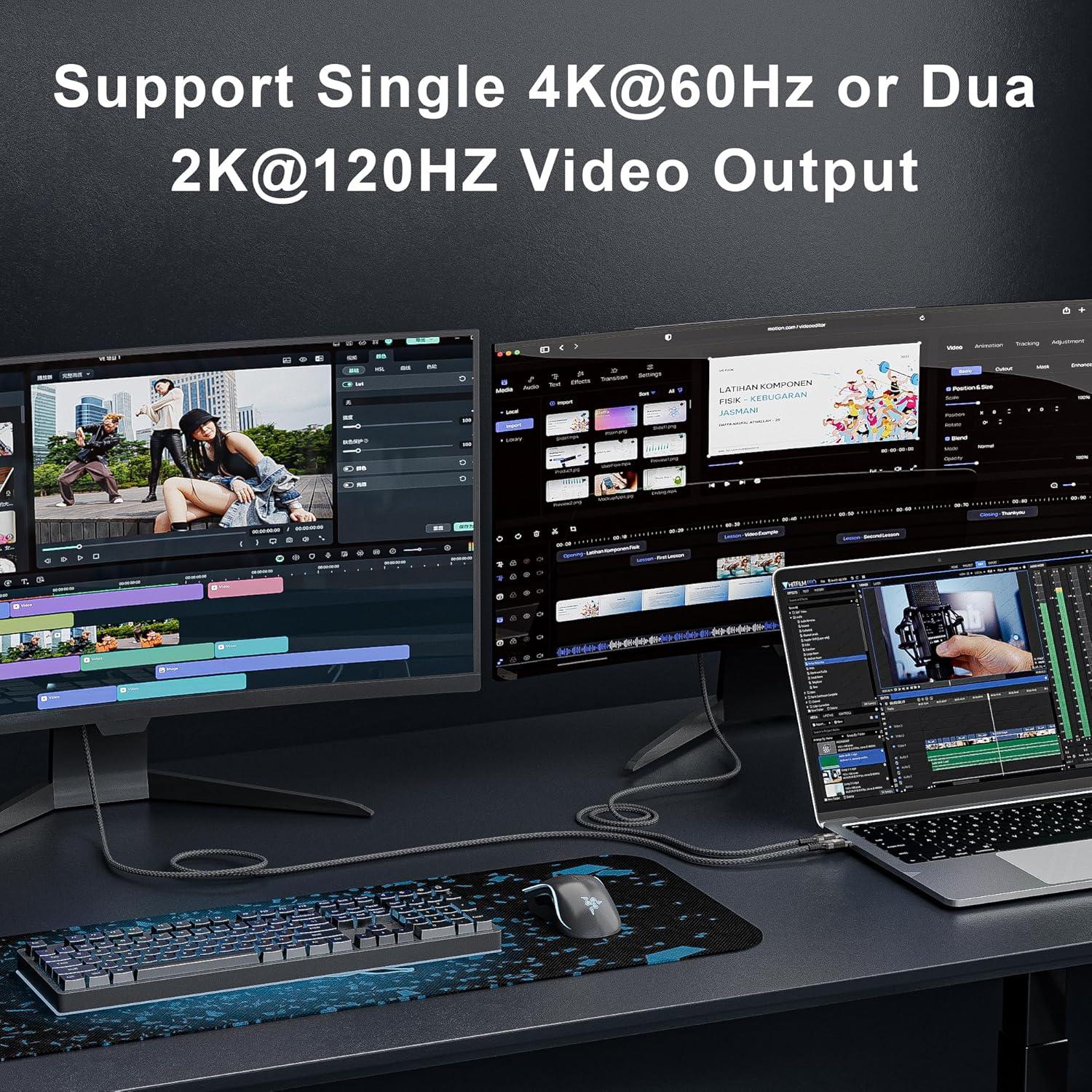 Cable USB C 5M 10Gbps Thunderbolt 3 Carga Rápida 100W