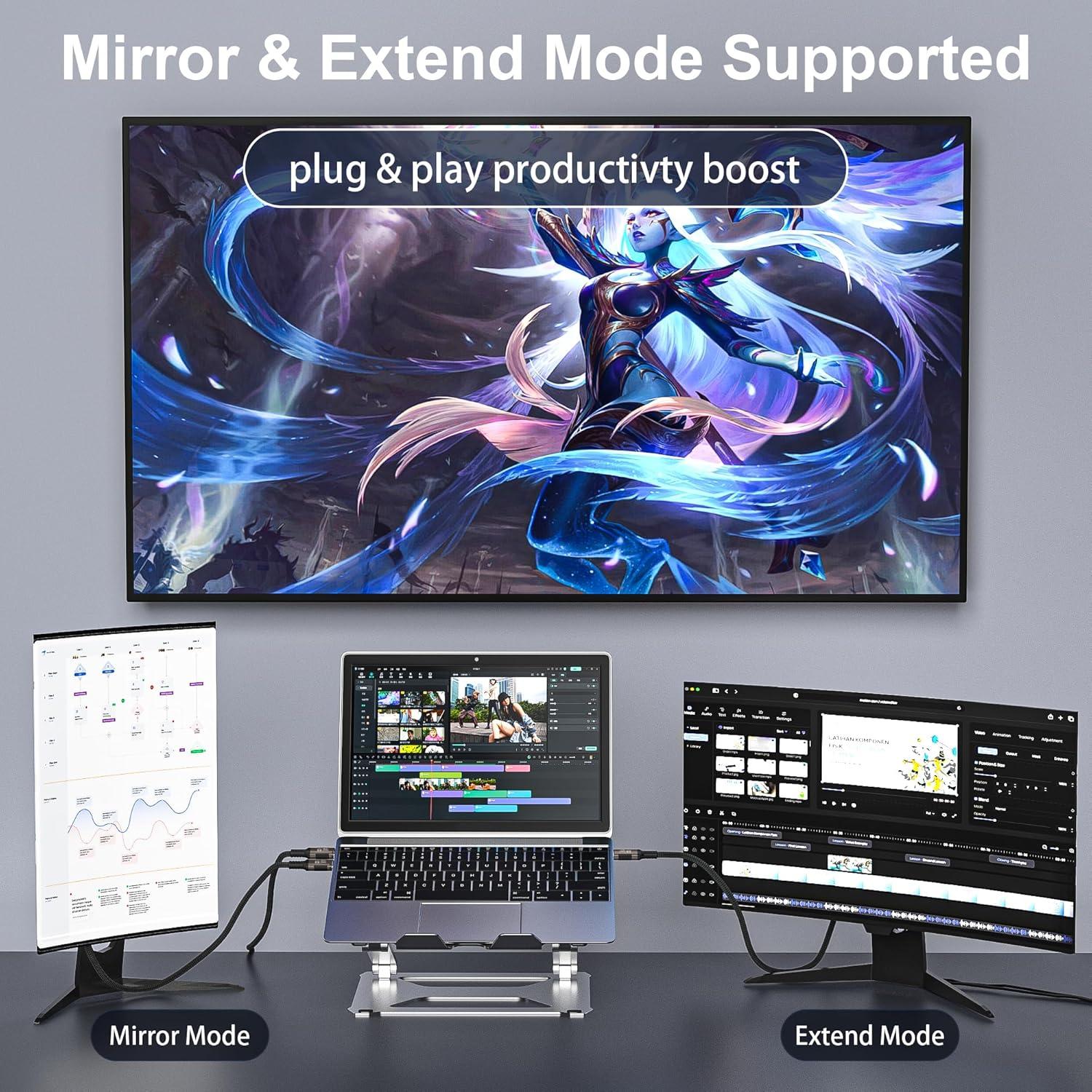 Cable USB C 5M 10Gbps Thunderbolt 3 Carga Rápida 100W