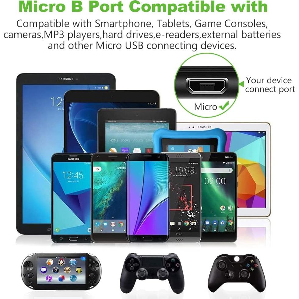 Cable Micro USB Hoblaze 10FT Trenzado Nylon 3 Pack Alta Velocidad