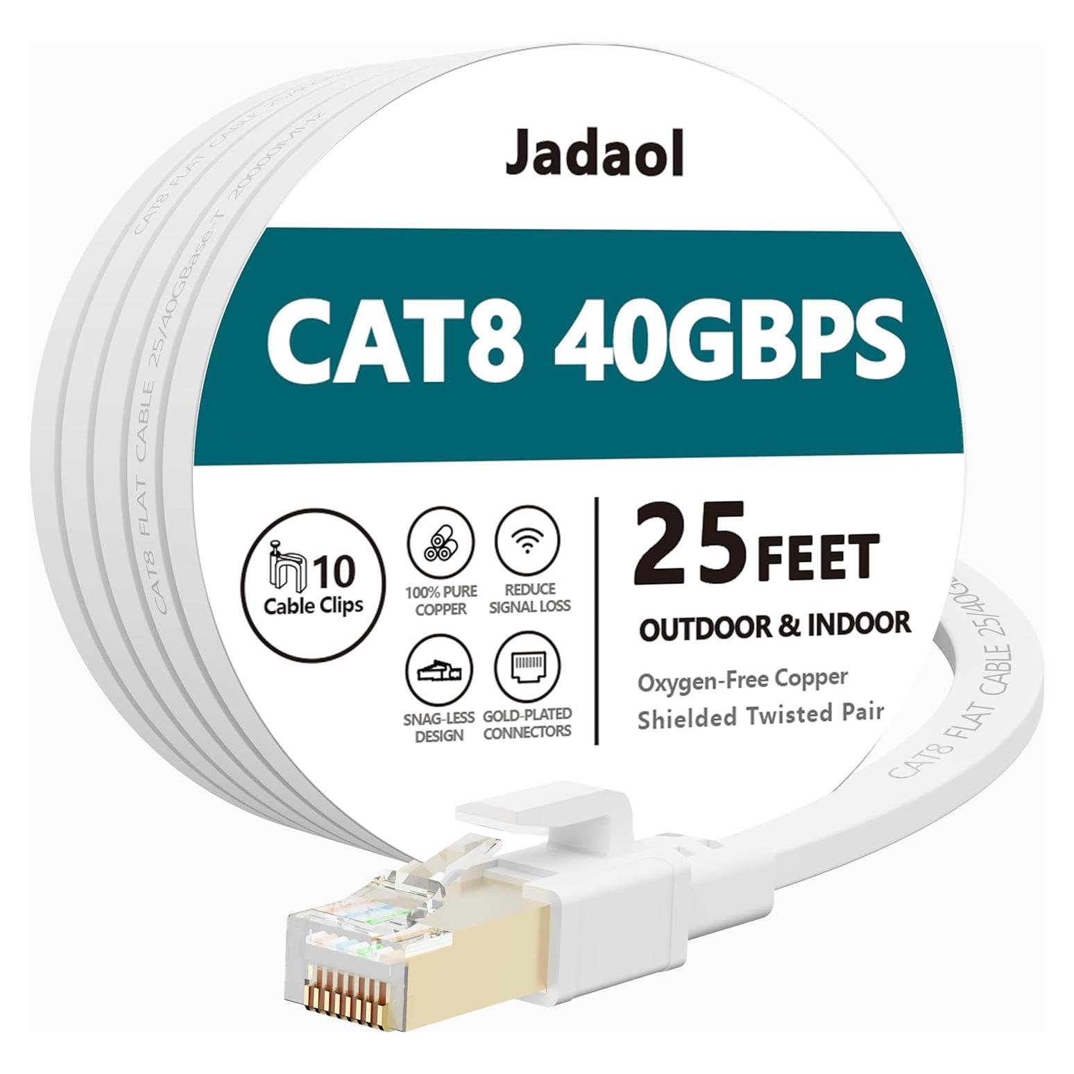 Cable Ethernet Cat 8 Jadaol 7.62m Alta Velocidad 40Gbps