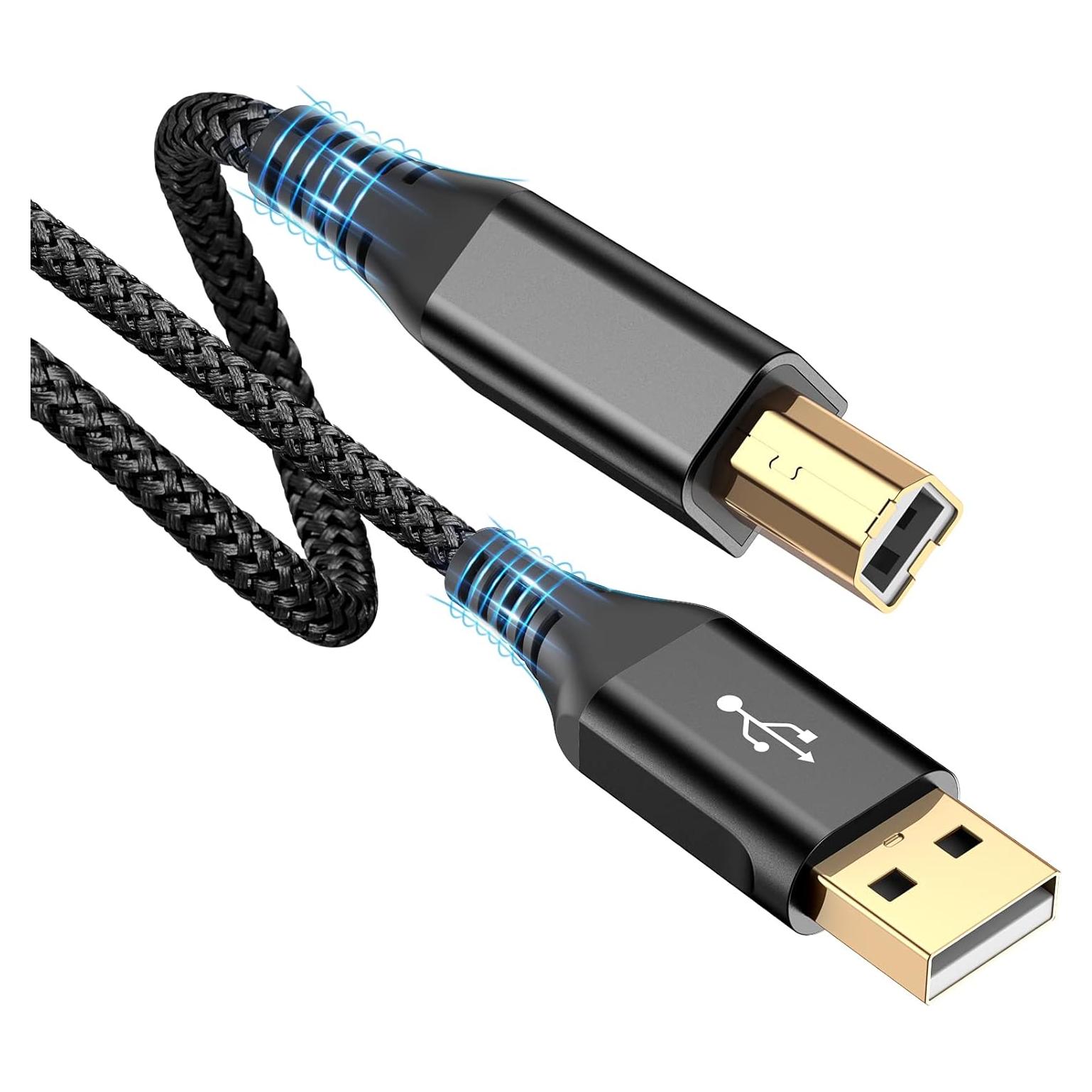 Cable de Impresora USB 2.0 Sweguard 3m Negro - Alta Velocidad