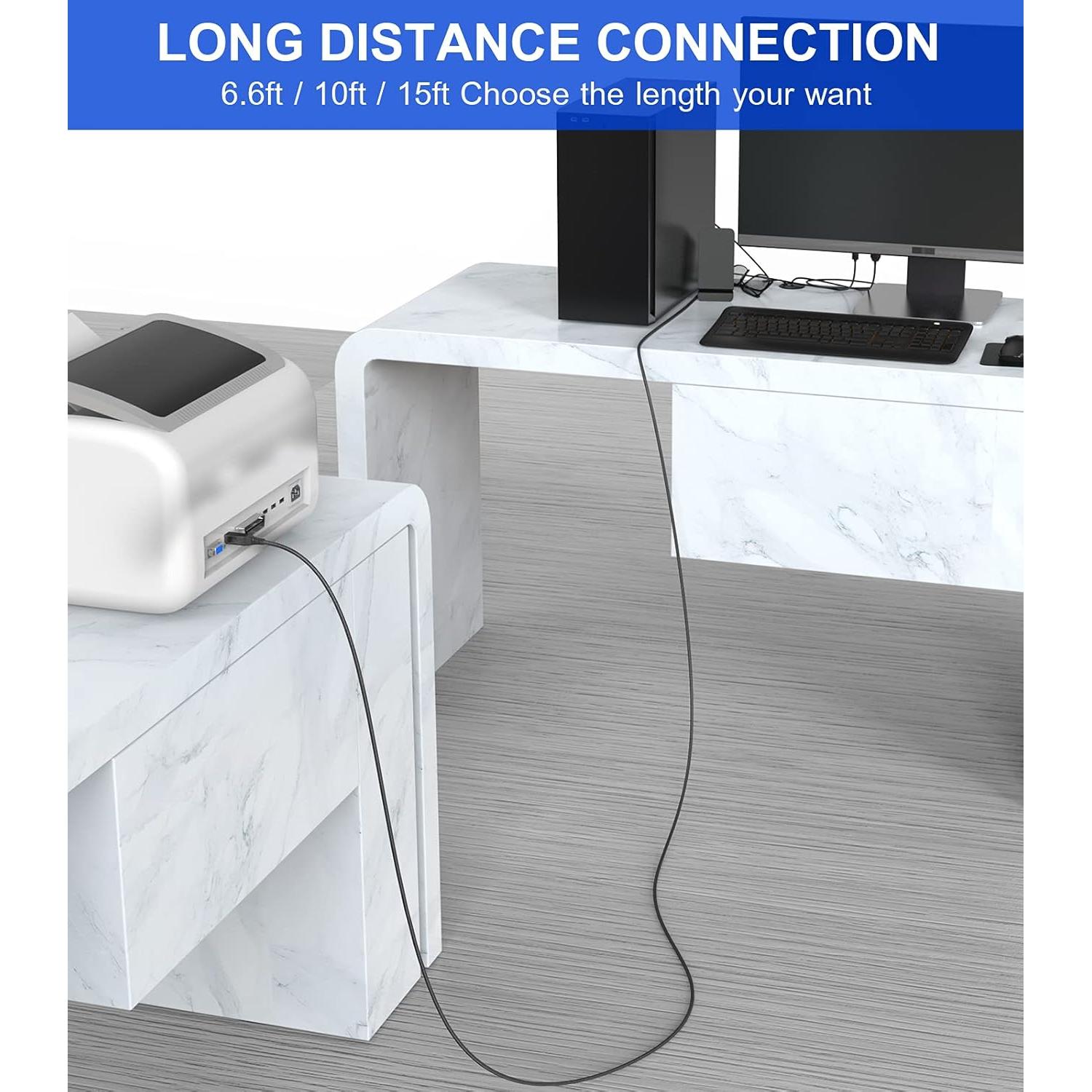 Cable de Impresora USB 2.0 Sweguard 3m Negro - Alta Velocidad