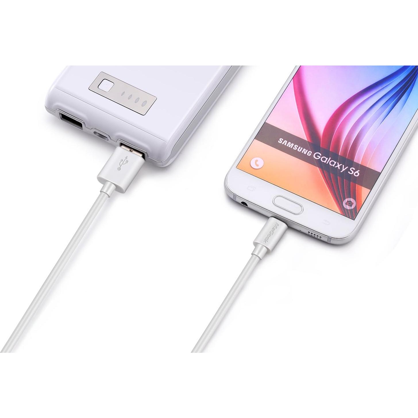 Cable Micro USB MaGeek 3.0m Alta Velocidad Carga Rápida Blanco