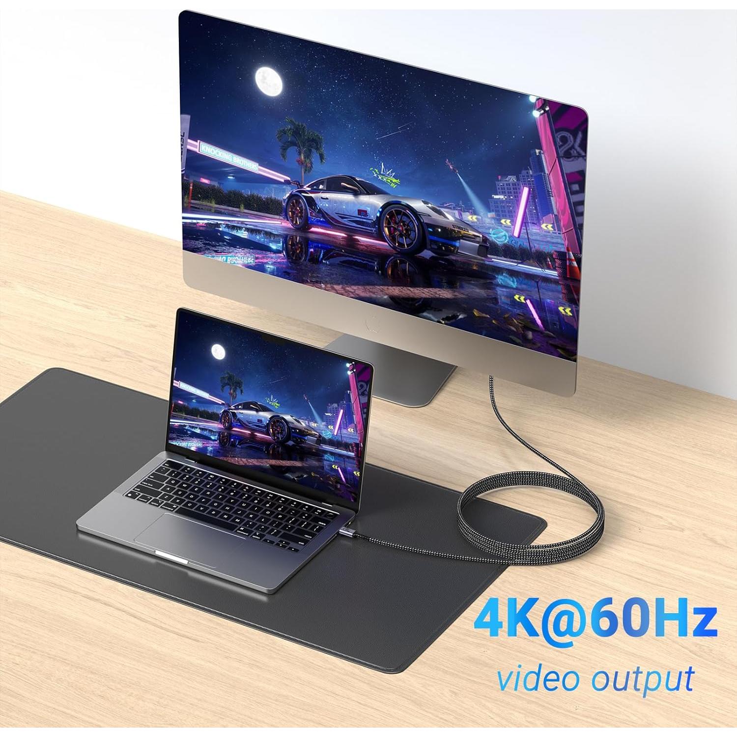 Cable USB C 5m SUMPK 100W 20Gbps 4K Compatible iPhone y MacBook